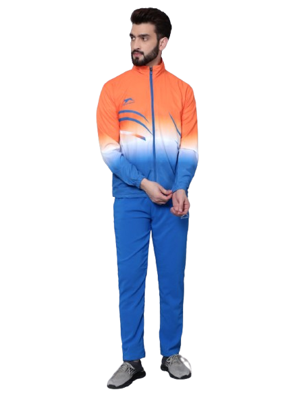 Men's Tracksuit  965-Orange/Royal/White-H/S-M-TZ
