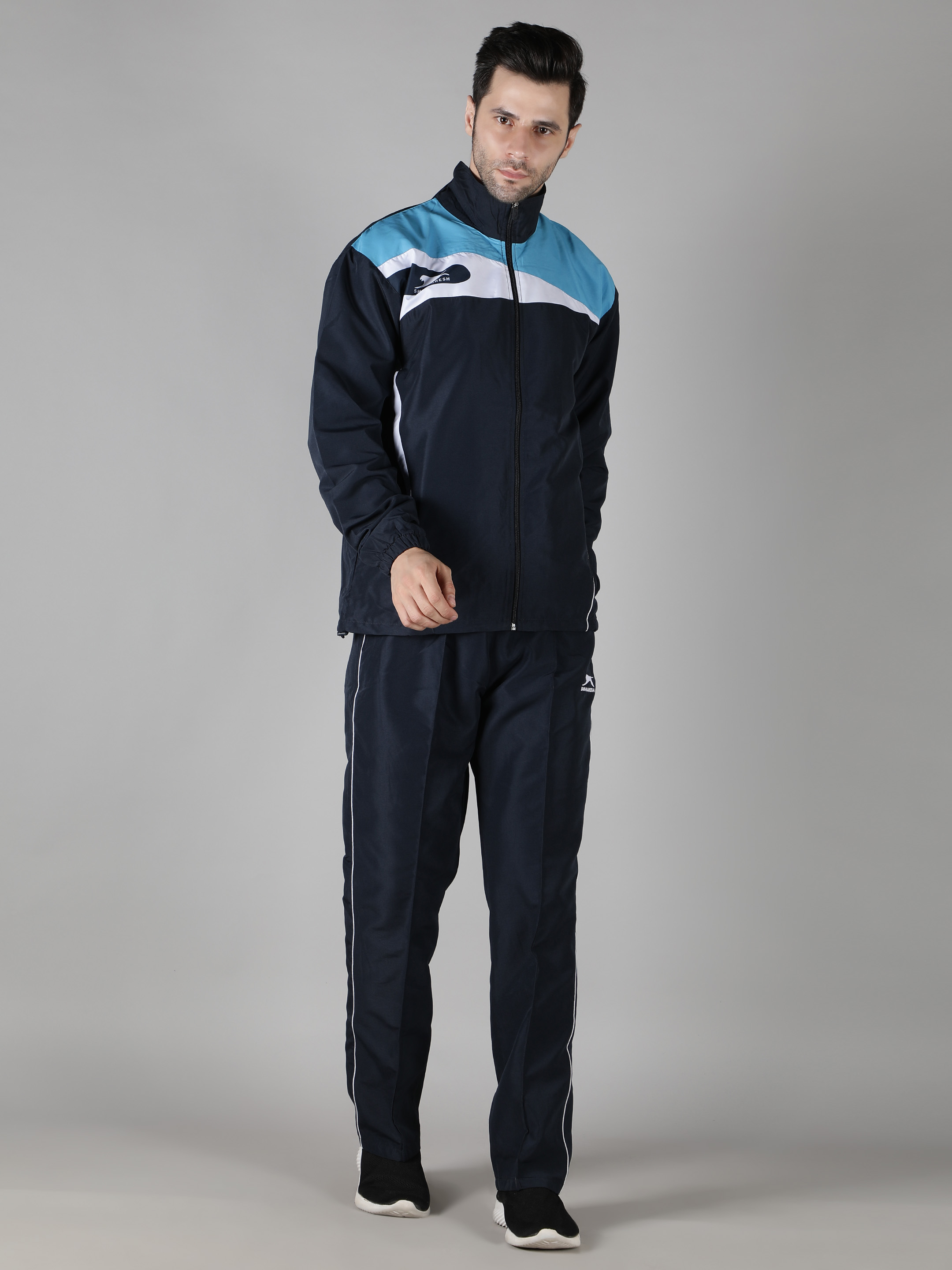 Men's Tracksuit  459B-Navy/Cyan/White-L-TZ