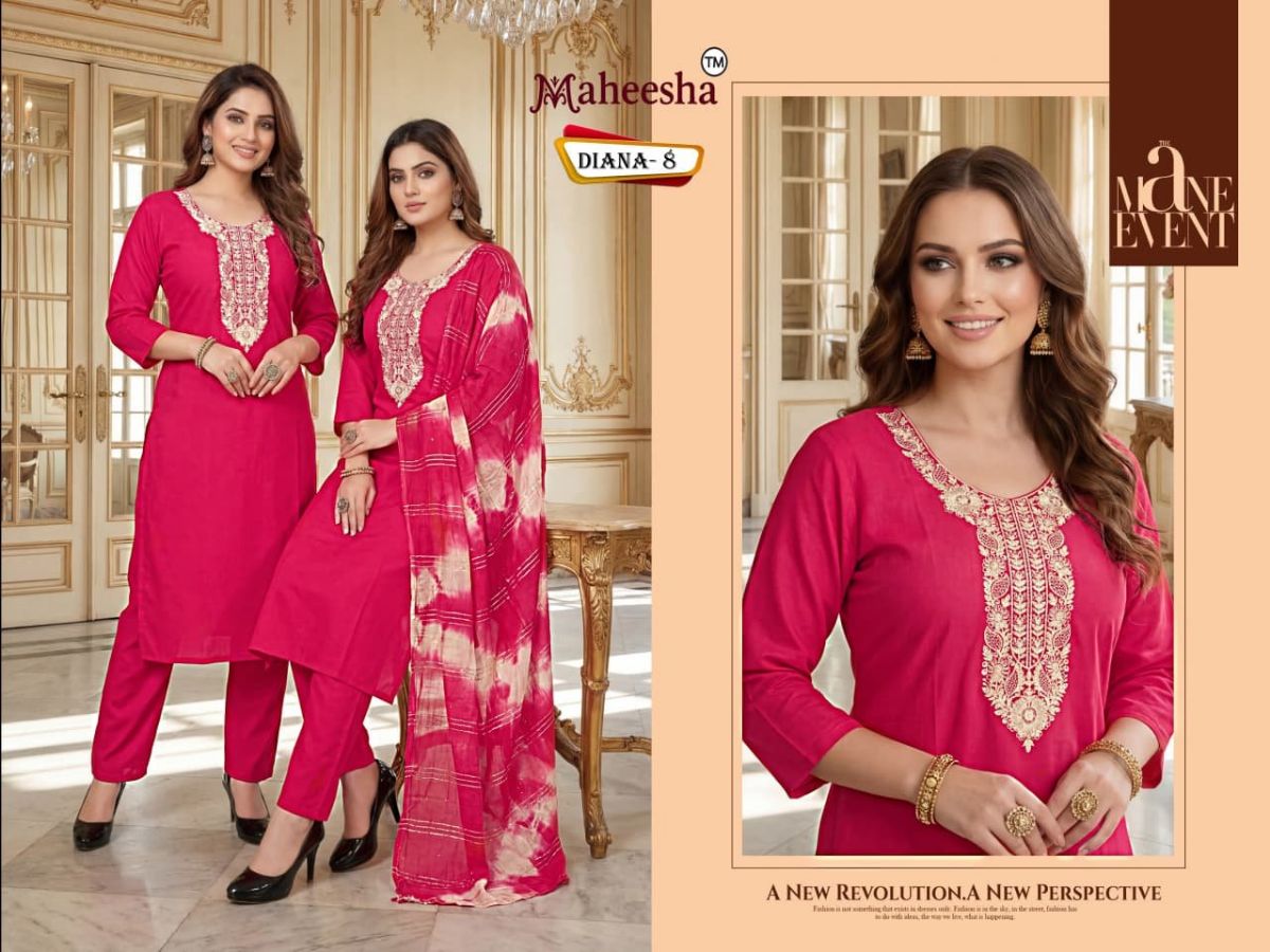 Rani Vastram Women's Ethnic Wear Suit & Bottom Set with Dupatta- Diana 8