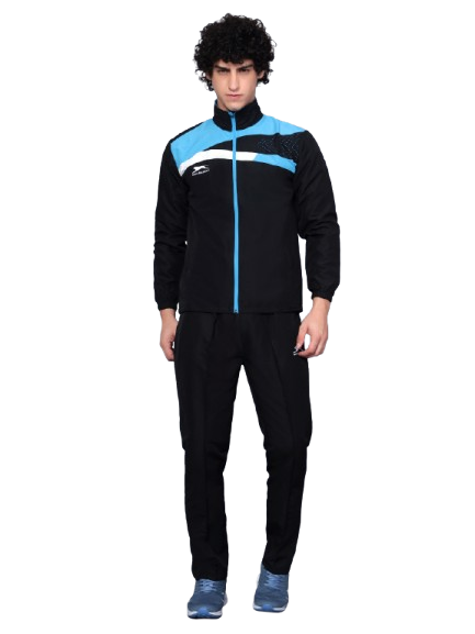 Men's Tracksuit  494A-Black/Cyan/White-XXL-TZ
