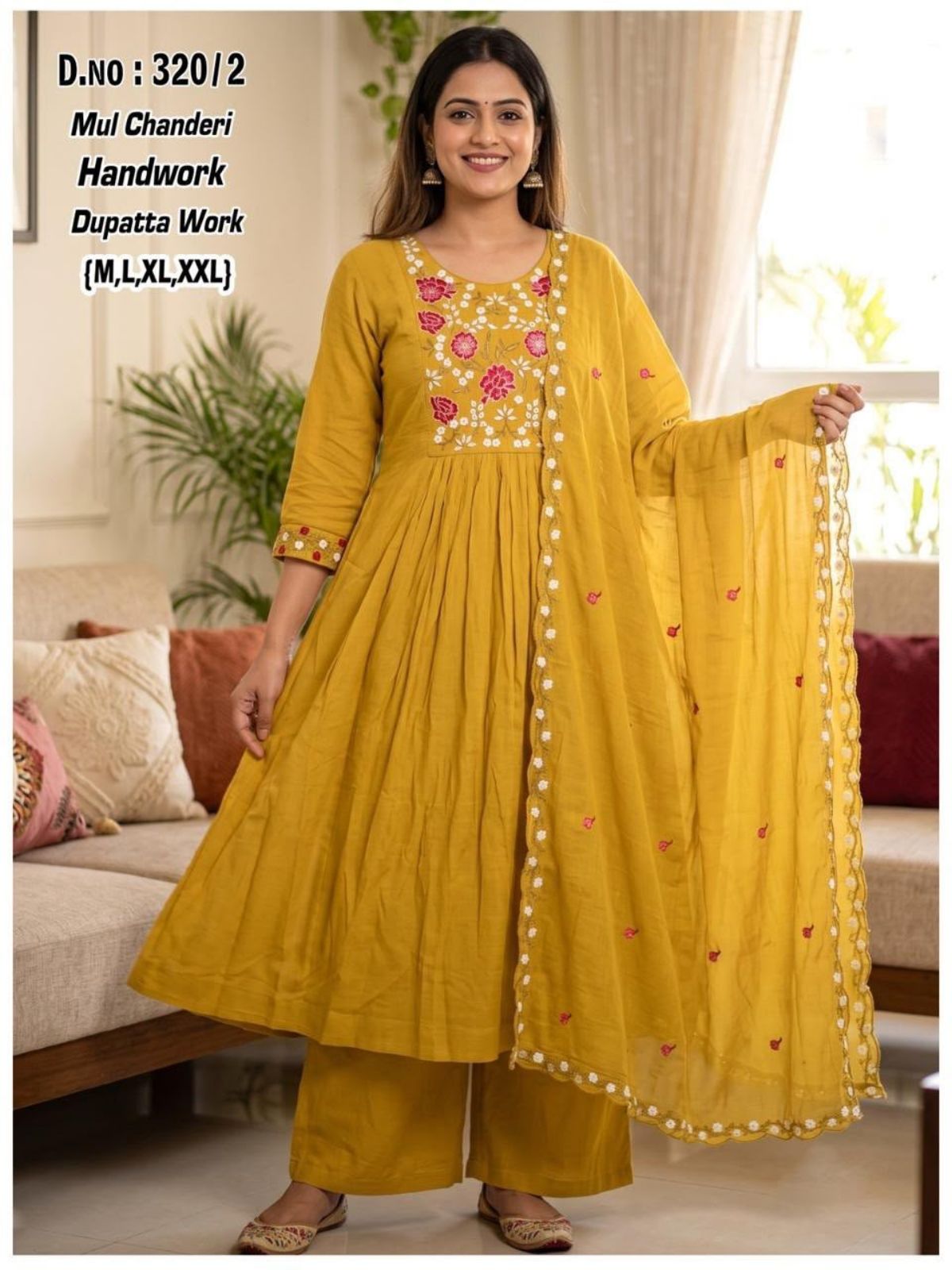 Women's Ethnic Wear Full Ghera Anarkali Frock Suit- Mulchanderi-320/2