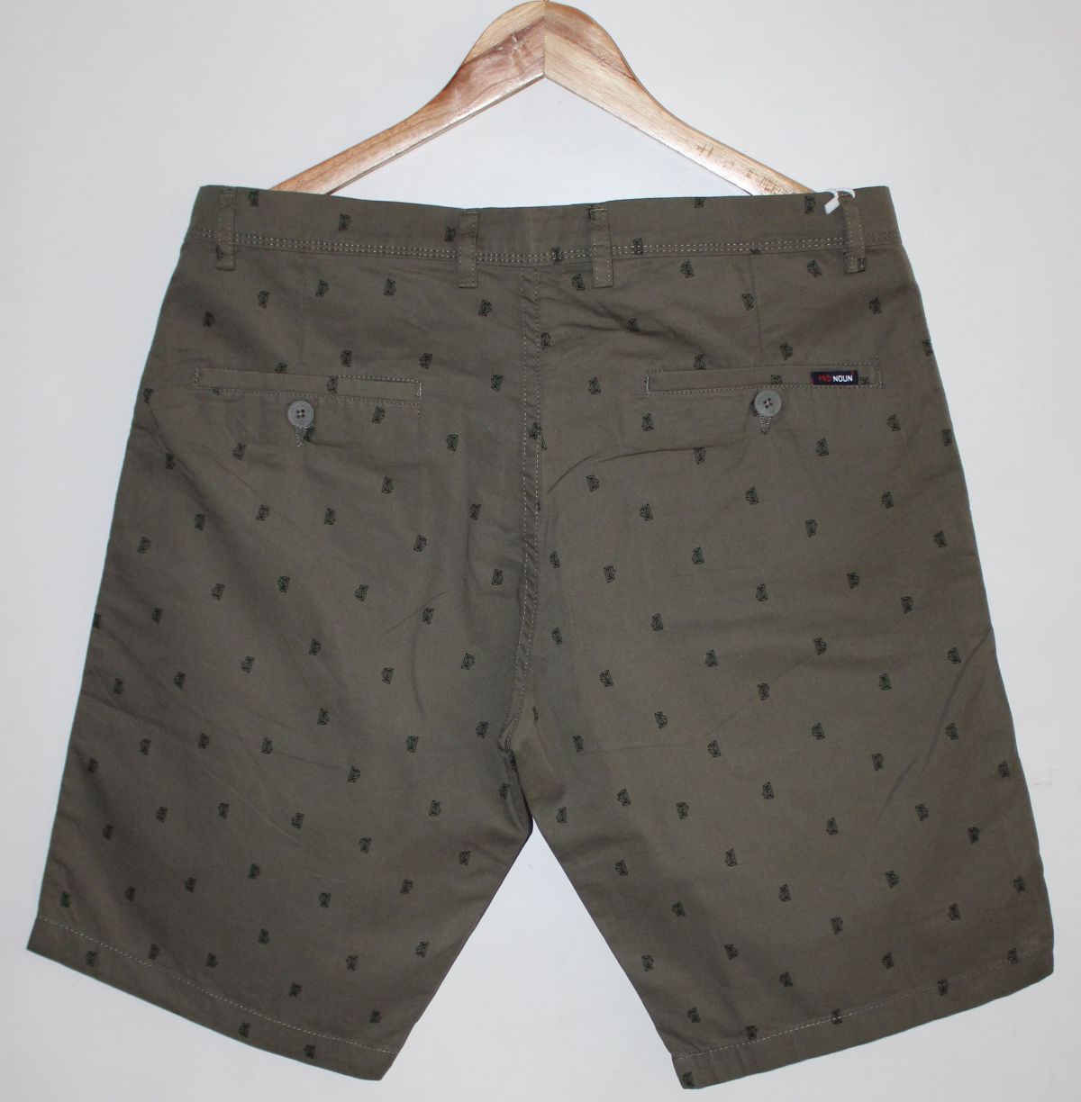 Pro-Noun Men's Pure Cotton Printed Shorts-804 (28-36)-Smoke Green