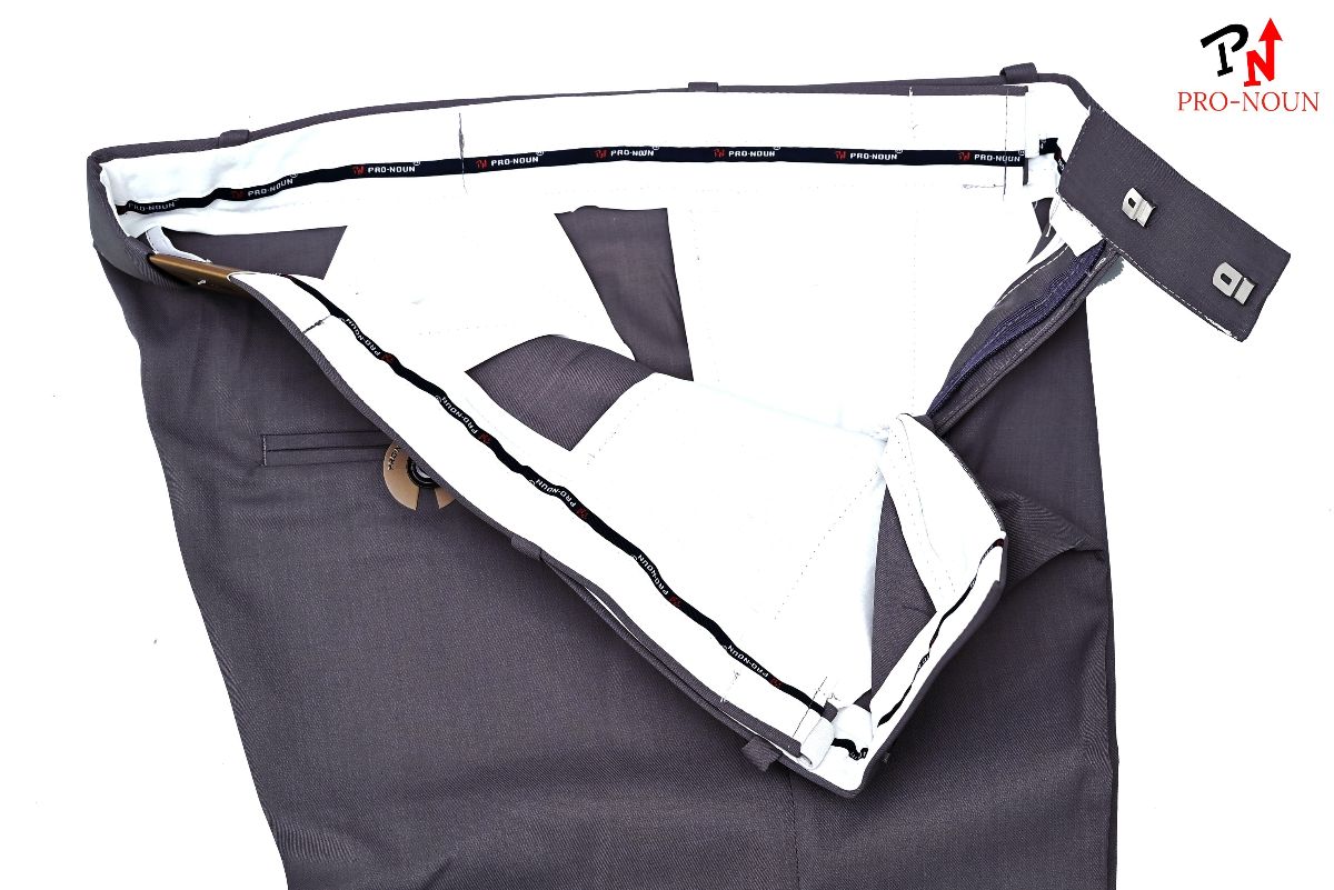 Pro-Noun Men's Men's Formal Trouser Pants With Adjustable belt D No- Signature 292-8 (30-36)- Grey