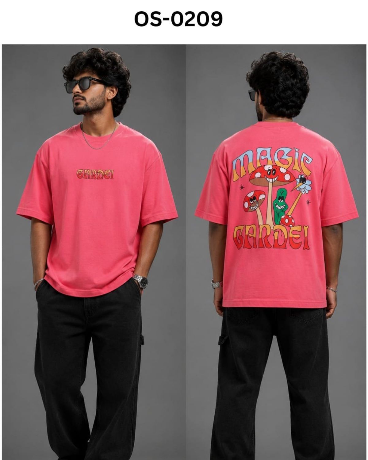 TOMHIDDLE MENS PRINTED DROP SHOULDER T-SHIRT- A4-OS-0209