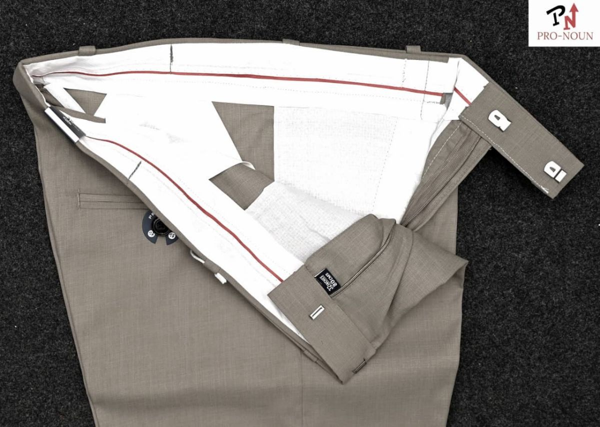 Pro-Noun Men's Formal Trouser Pants With Adjustable belt D No- Signature 241-6 (30-36)-Tan