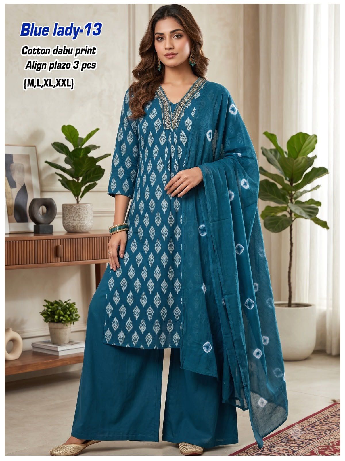 Women's Ethnic Wear Suit Plazzo With Dupatta- Bluelady-13