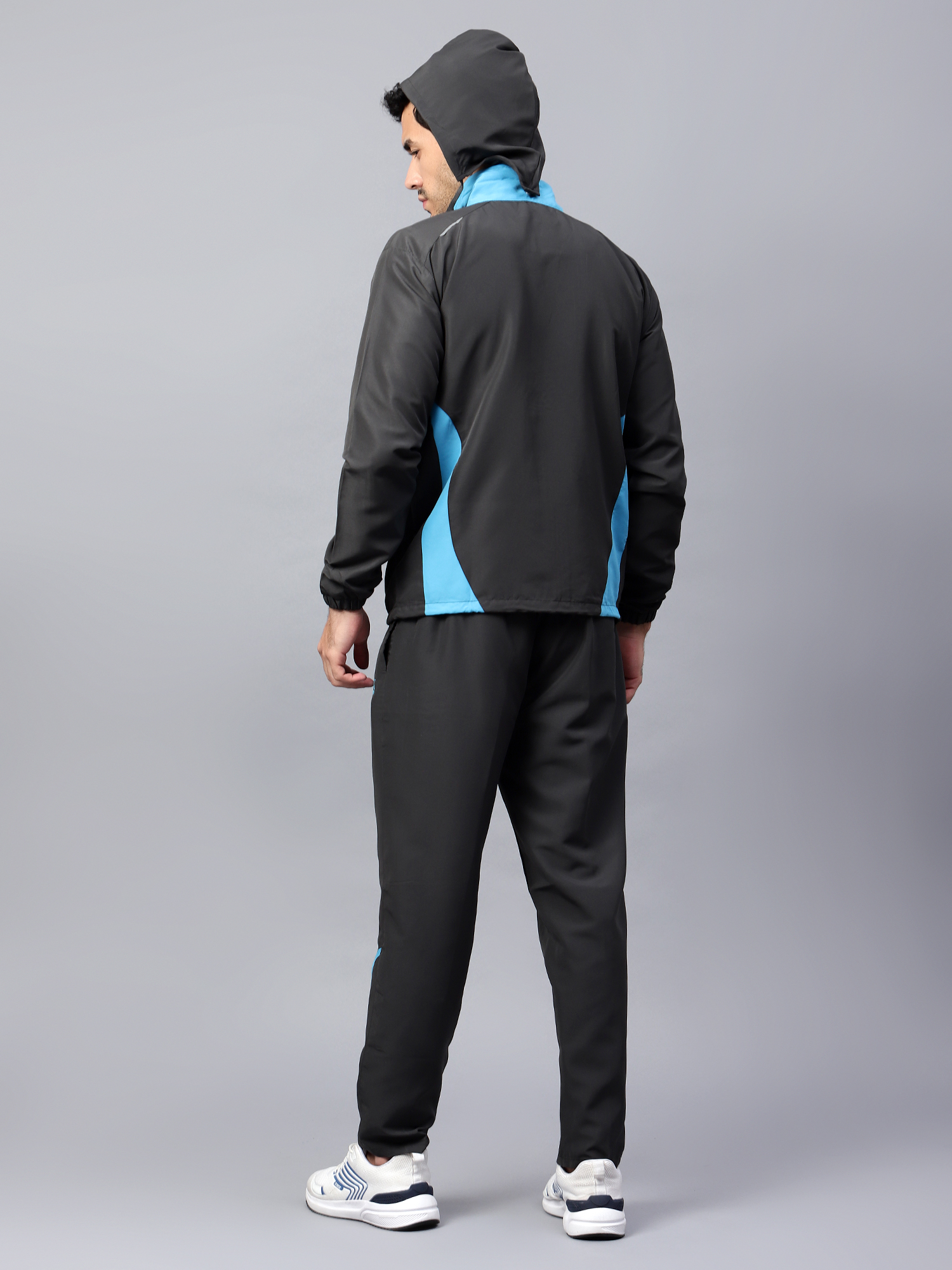 Men's Tracksuit  422A-Black/Cyan-L-TZ