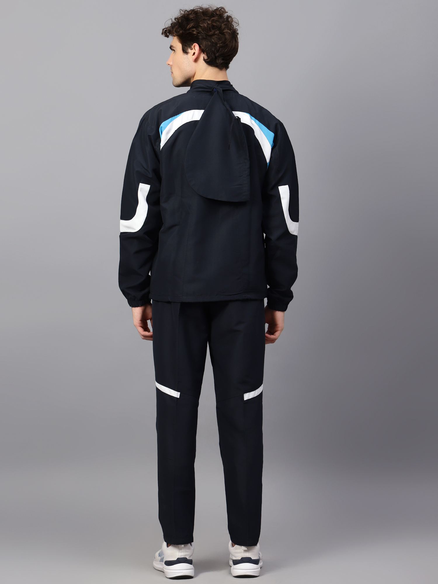 Men's Tracksuit  444B-Navy/Cyan/White-M-TZ