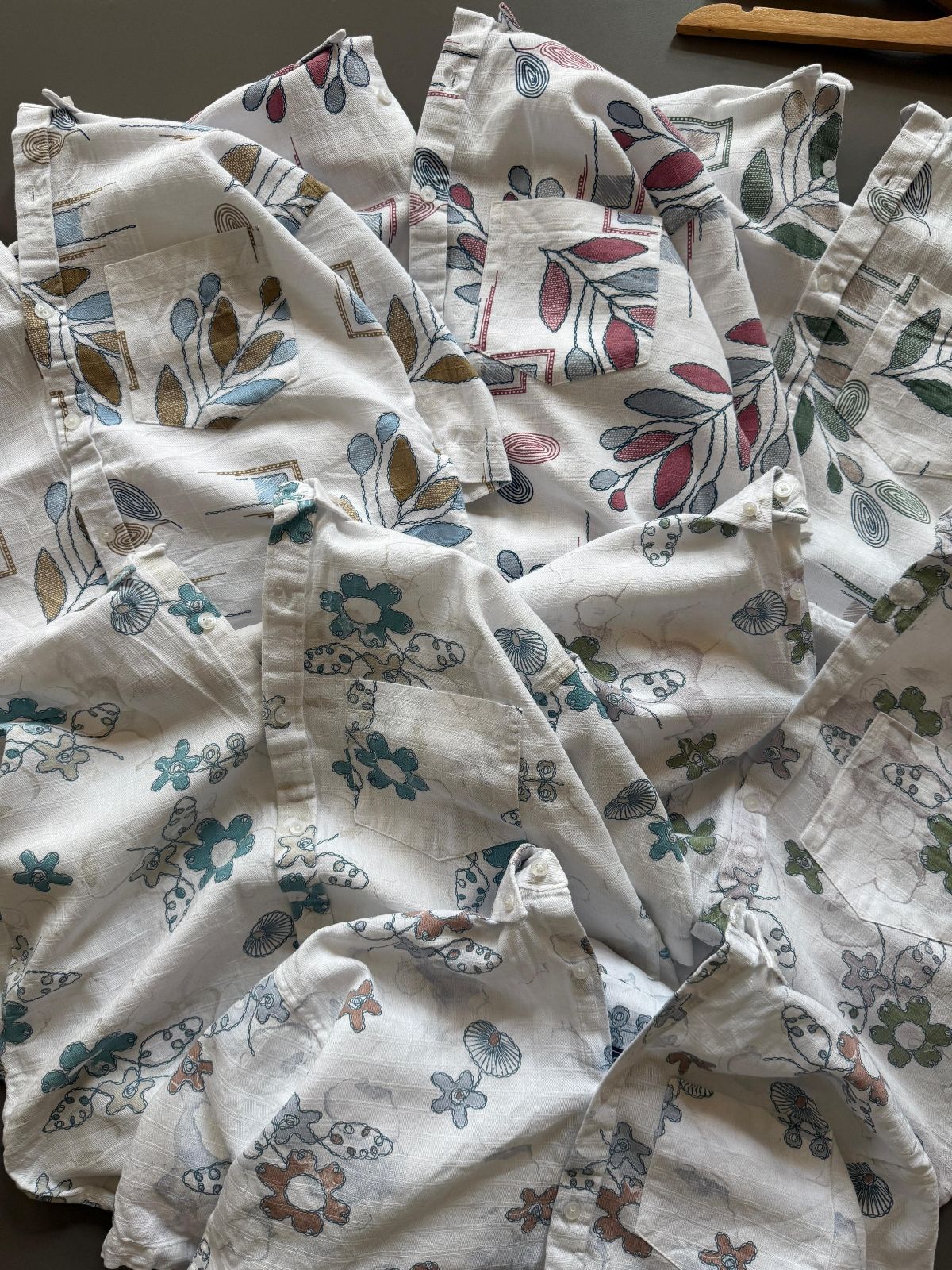 Men's Digital Print Linen Self Shirt