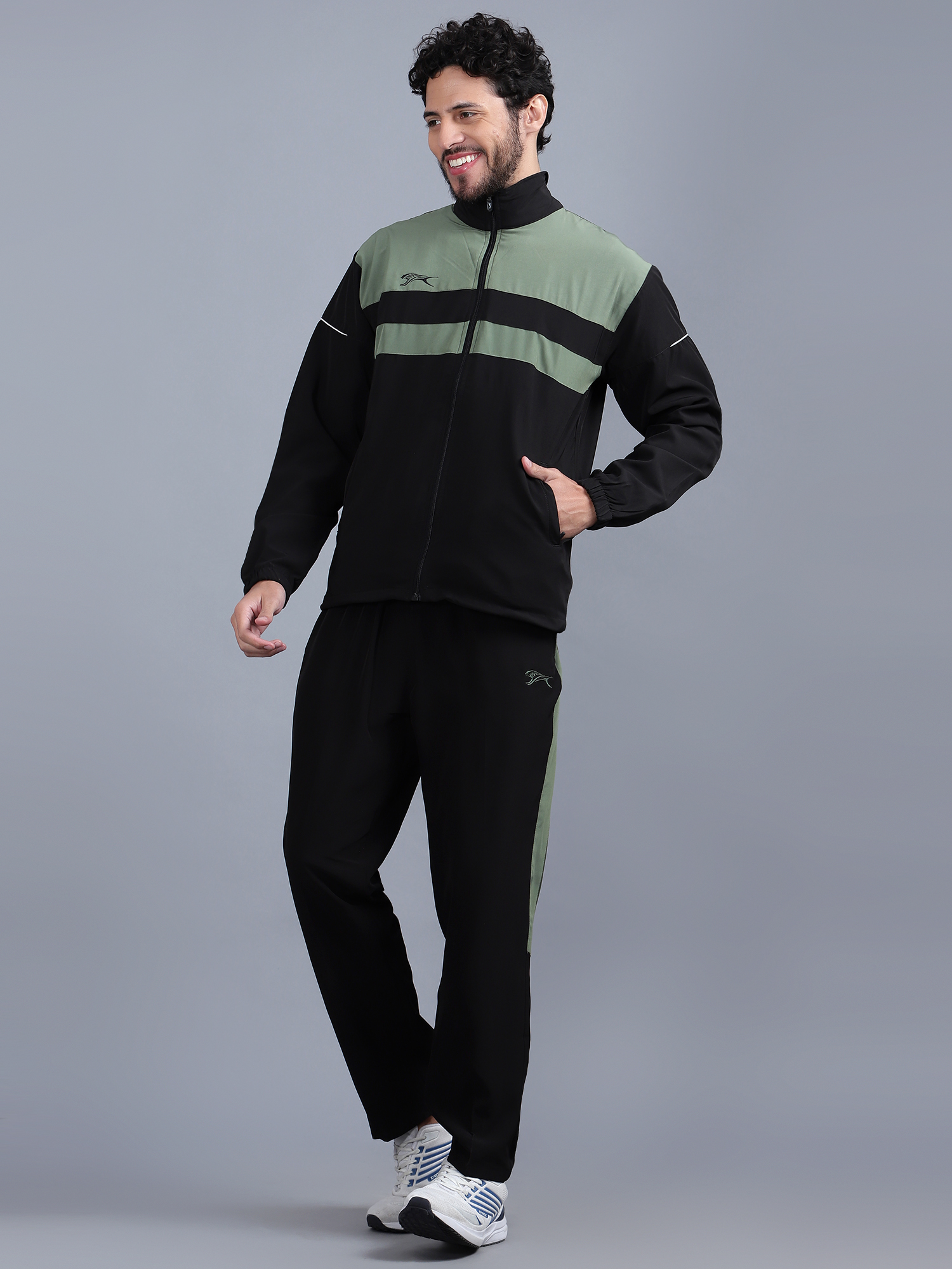 Men's Tracksuit  447B-NS-Black/Pista/White-L