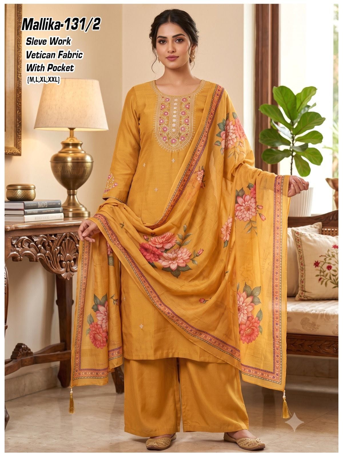 Women's Ethnic Wear Kurta Palazzo Set- Mallika-131/2