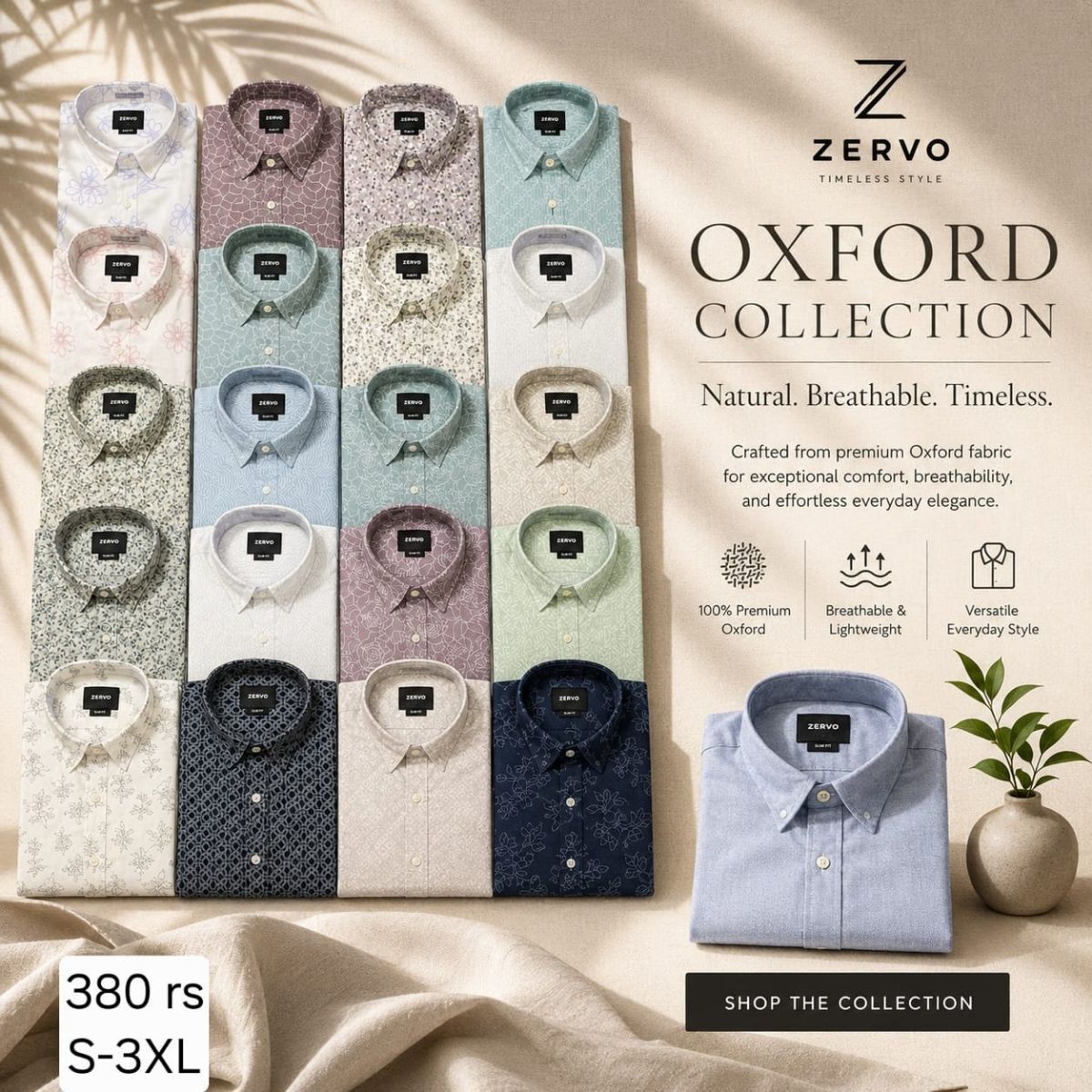 Zervo Men's Cotton Oxford Printed Shirts
