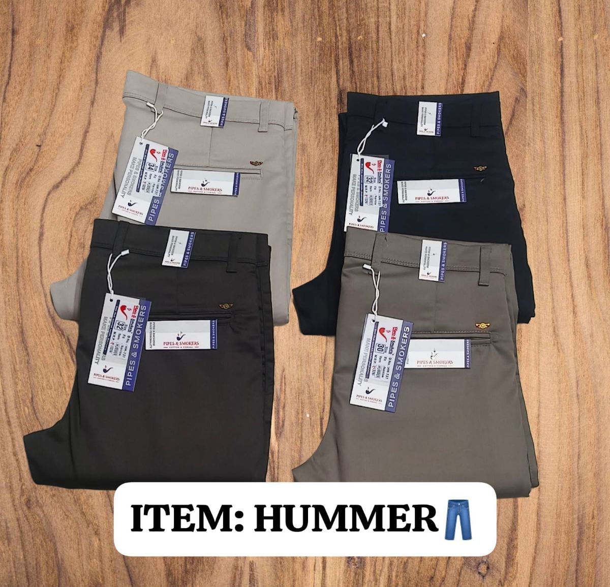 Pipe & Smokers Men's Cotton Trouser Pants- Hummer