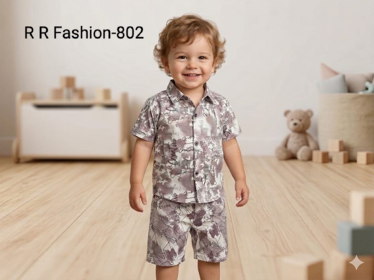 R R FASHION- Kids shirt & nikker Clothing Set-802