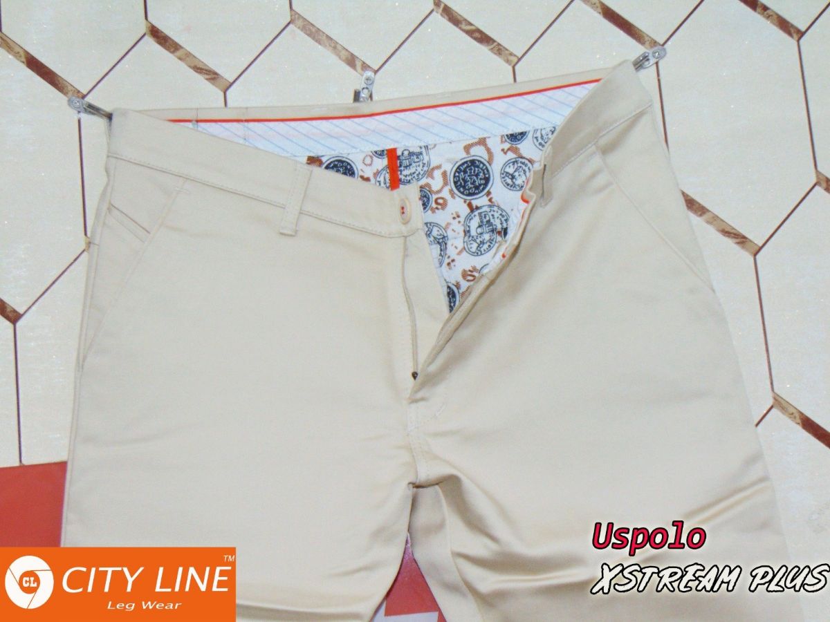 Men's cotton Knitted Premium US POLO Cream Pant- 9078