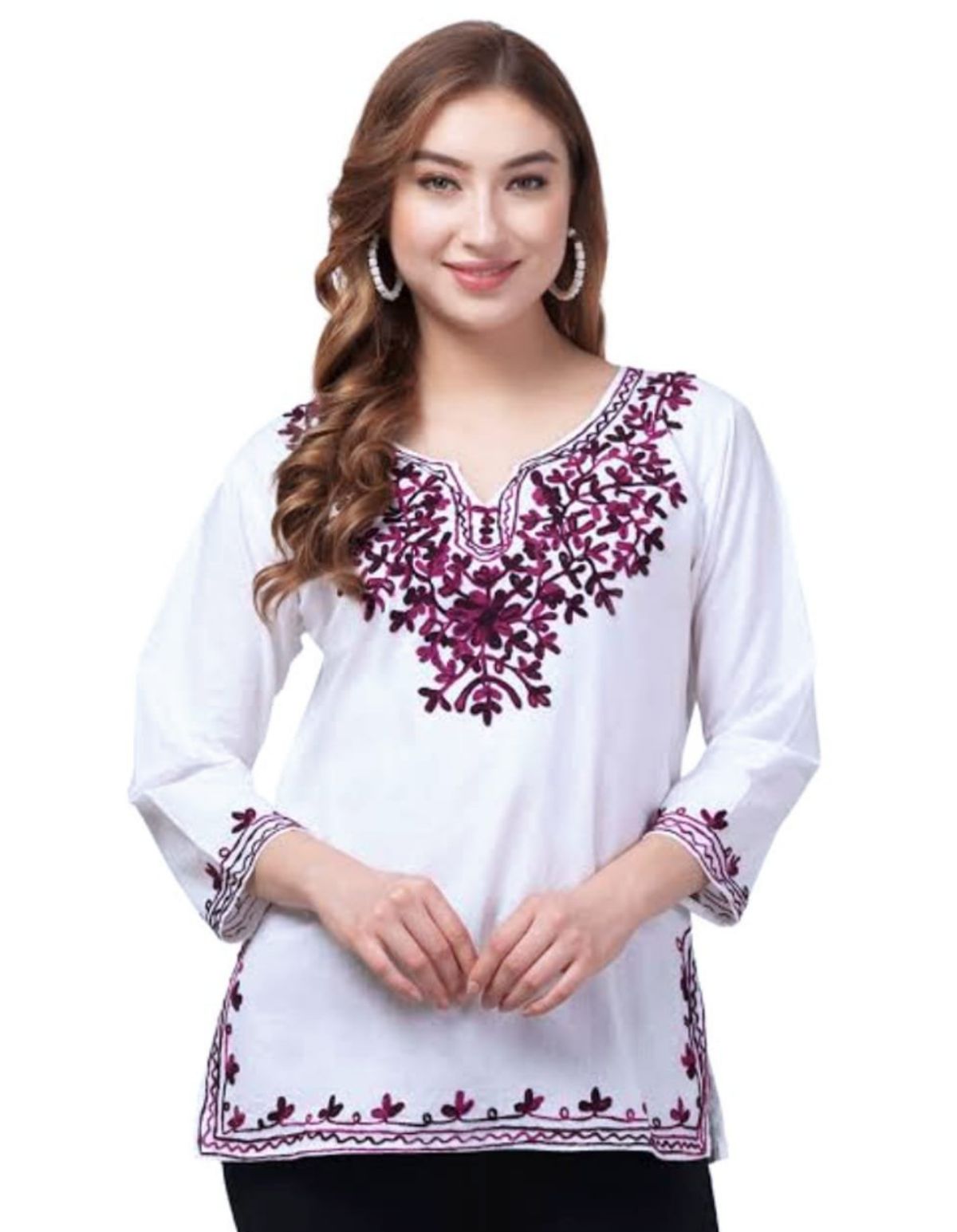 Women's Plain Short Cotton Kurta