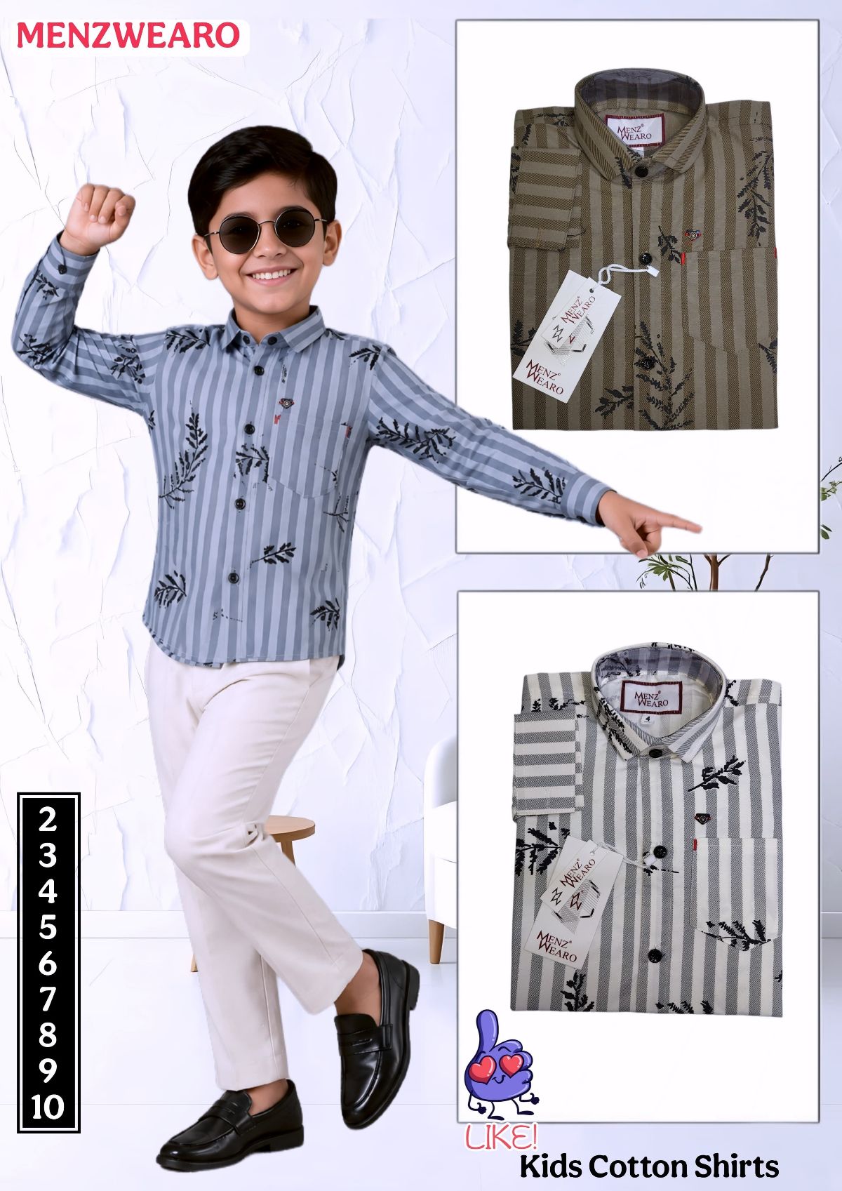 Kids cotton shirts  (2-10)