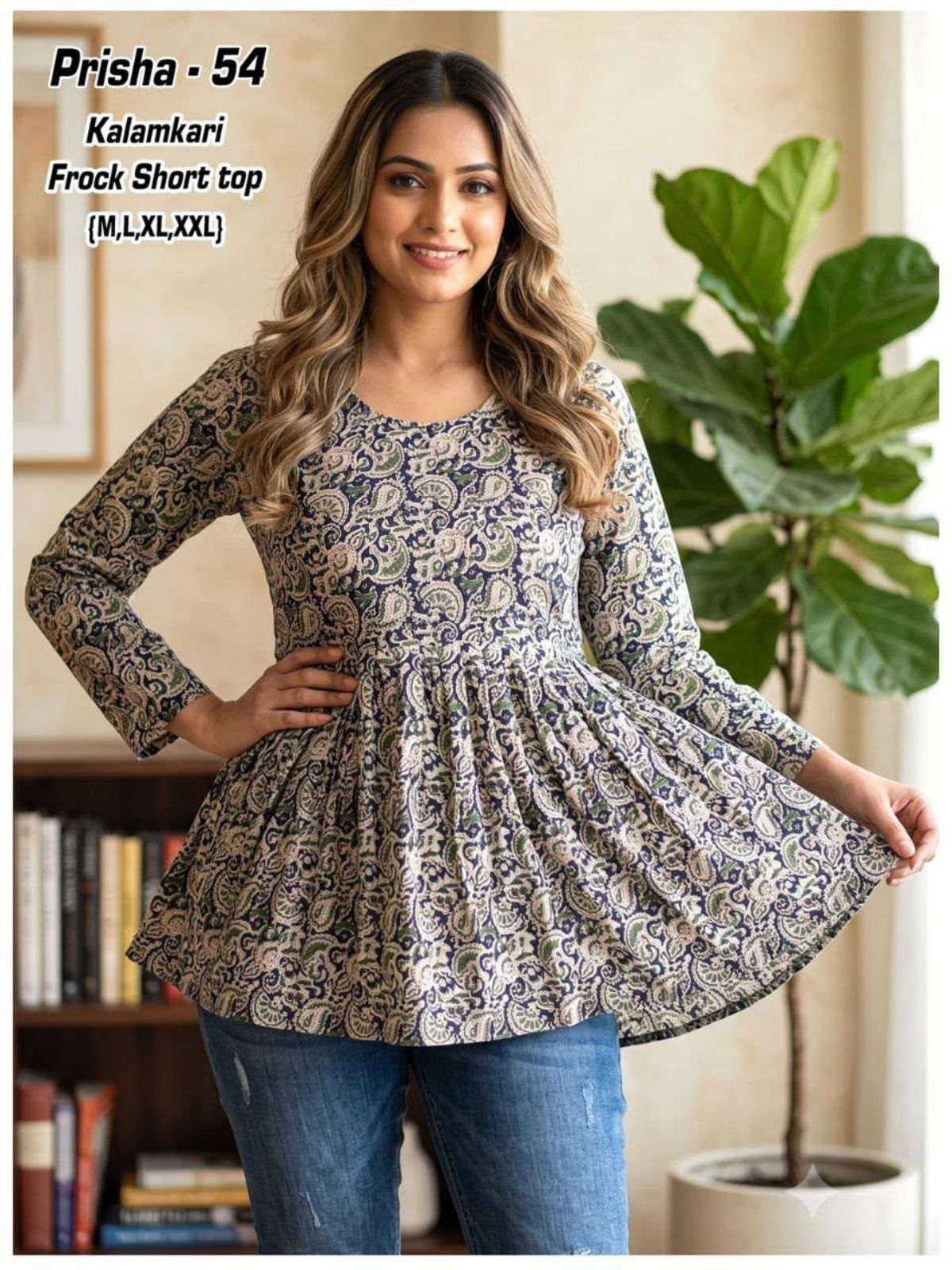 Women's Short Ghera Top- Prisha-54