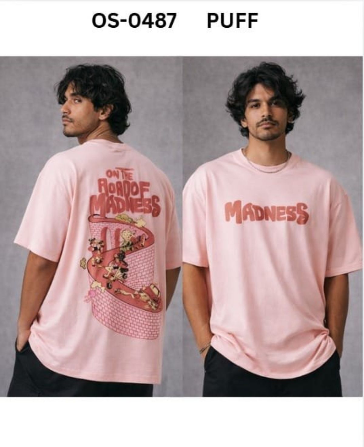 TOMHIDDLE MENS PRINTED DROP SHOULDER T-SHIRT- A4-OS-0487