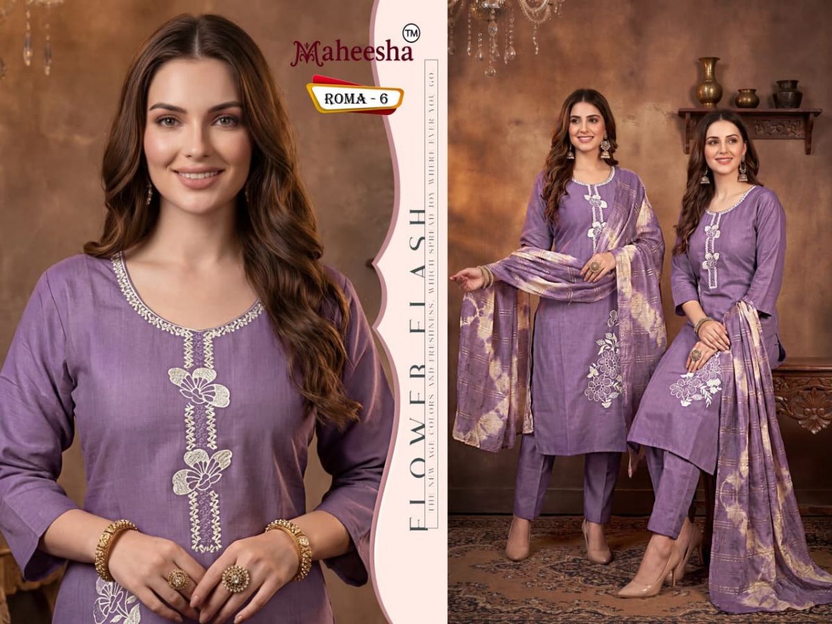 Rani Vastram Women's Ethnic Wear Suit & Bottom Set with Dupatta-  Roma 6
