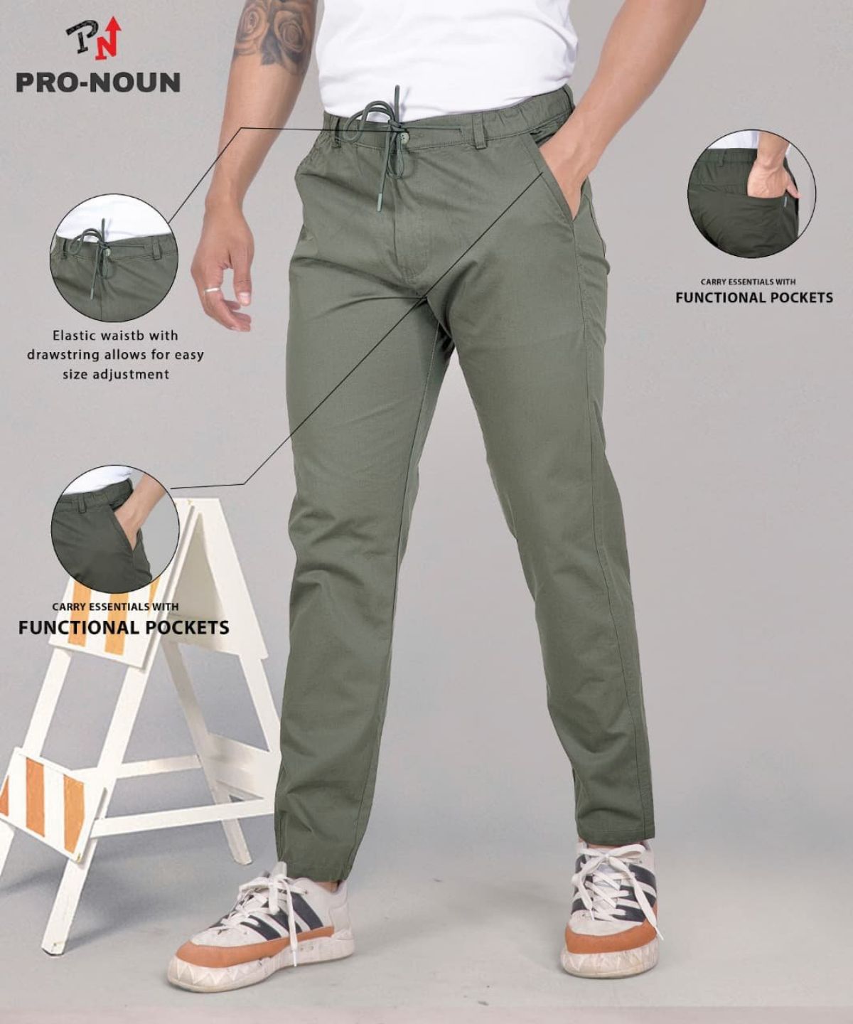 Pro-Noun Men's Lounge Wear Cotton Trackpant- D No- 1715 (4XL-6XL)-Mint Green