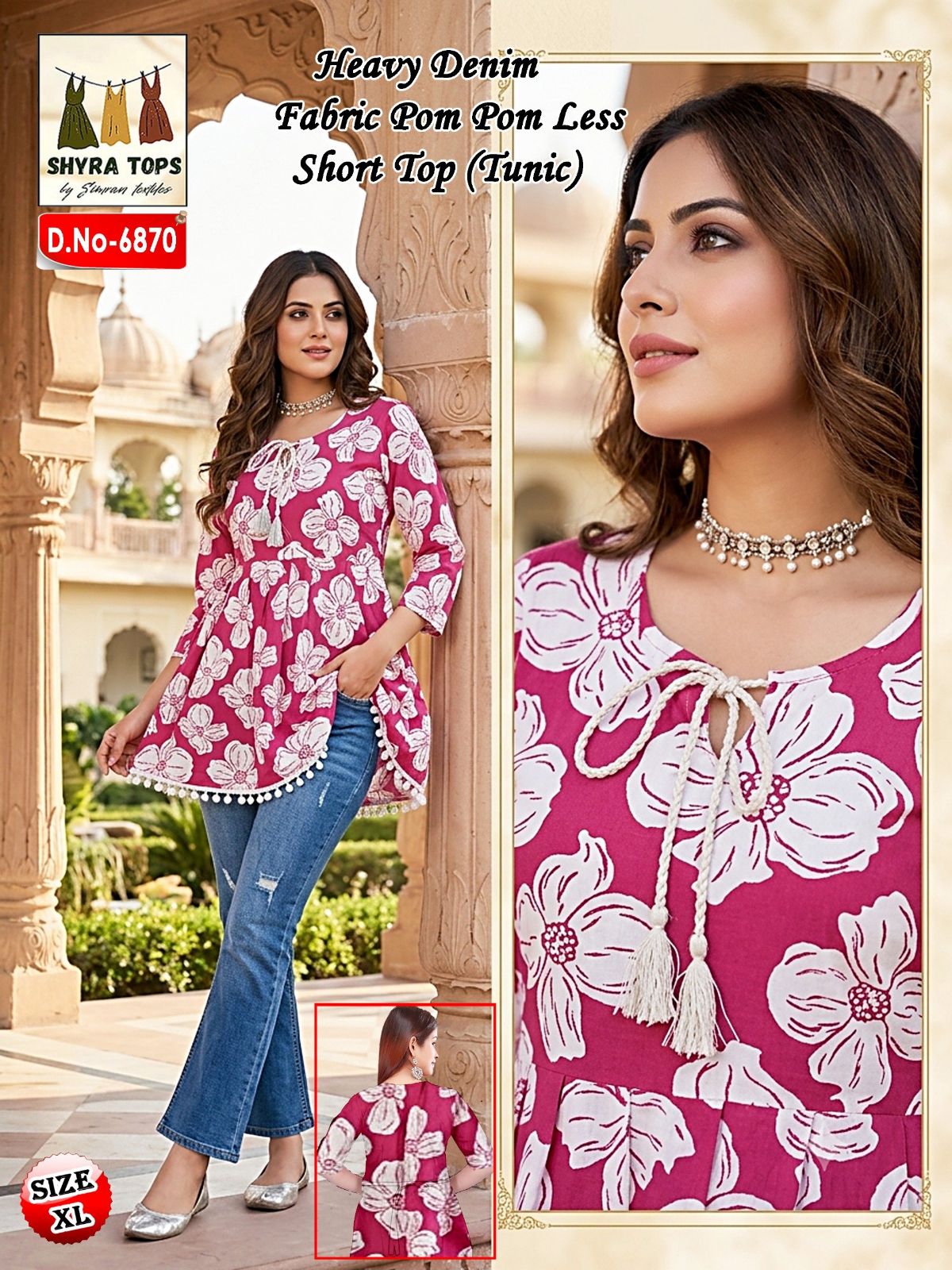 Women's Poly Cotton Short Kurti-6870