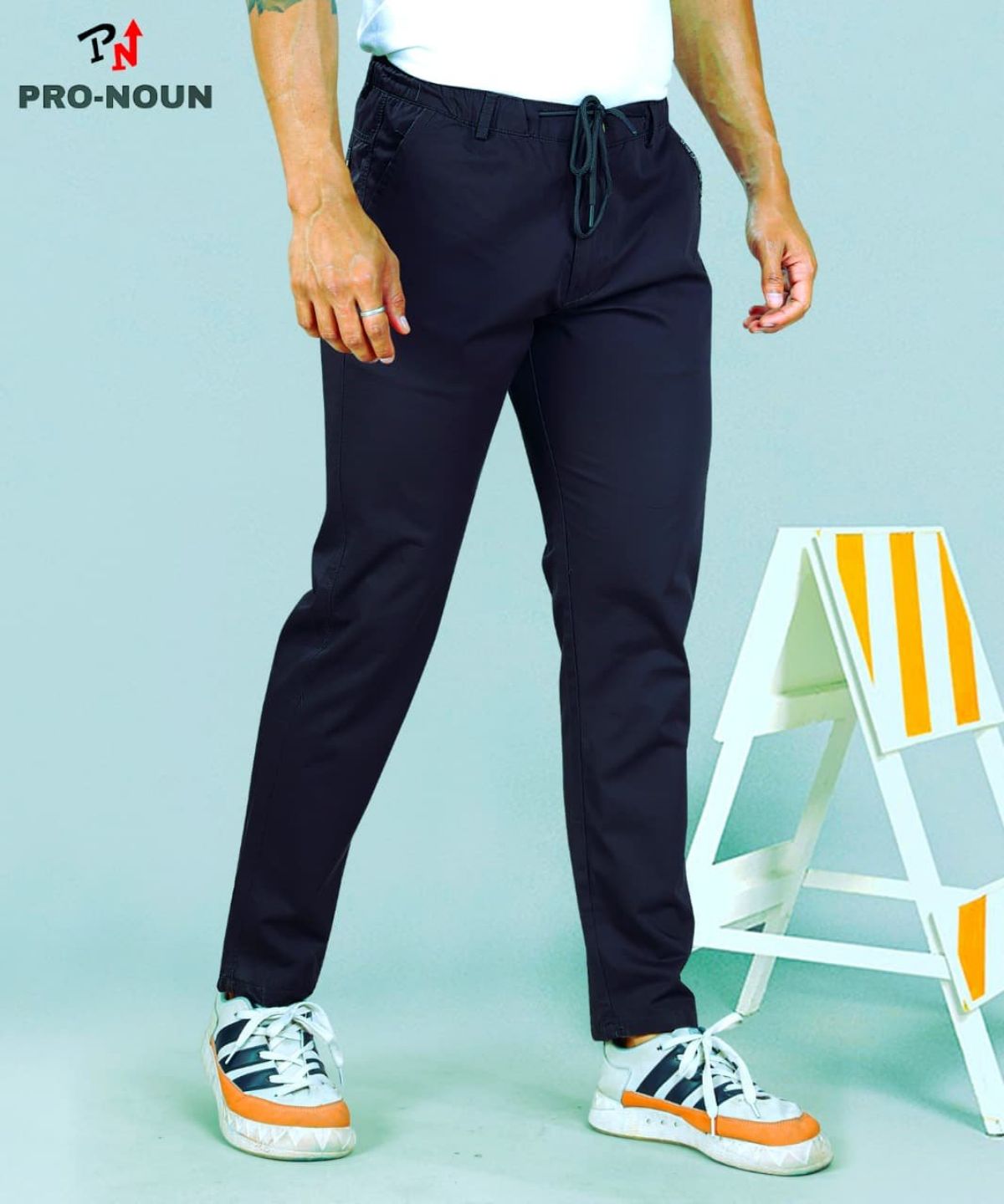 Pro-Noun Men's Lounge Wear Cotton Trackpant- D No- 1715 (4XL-6XL)-Navy