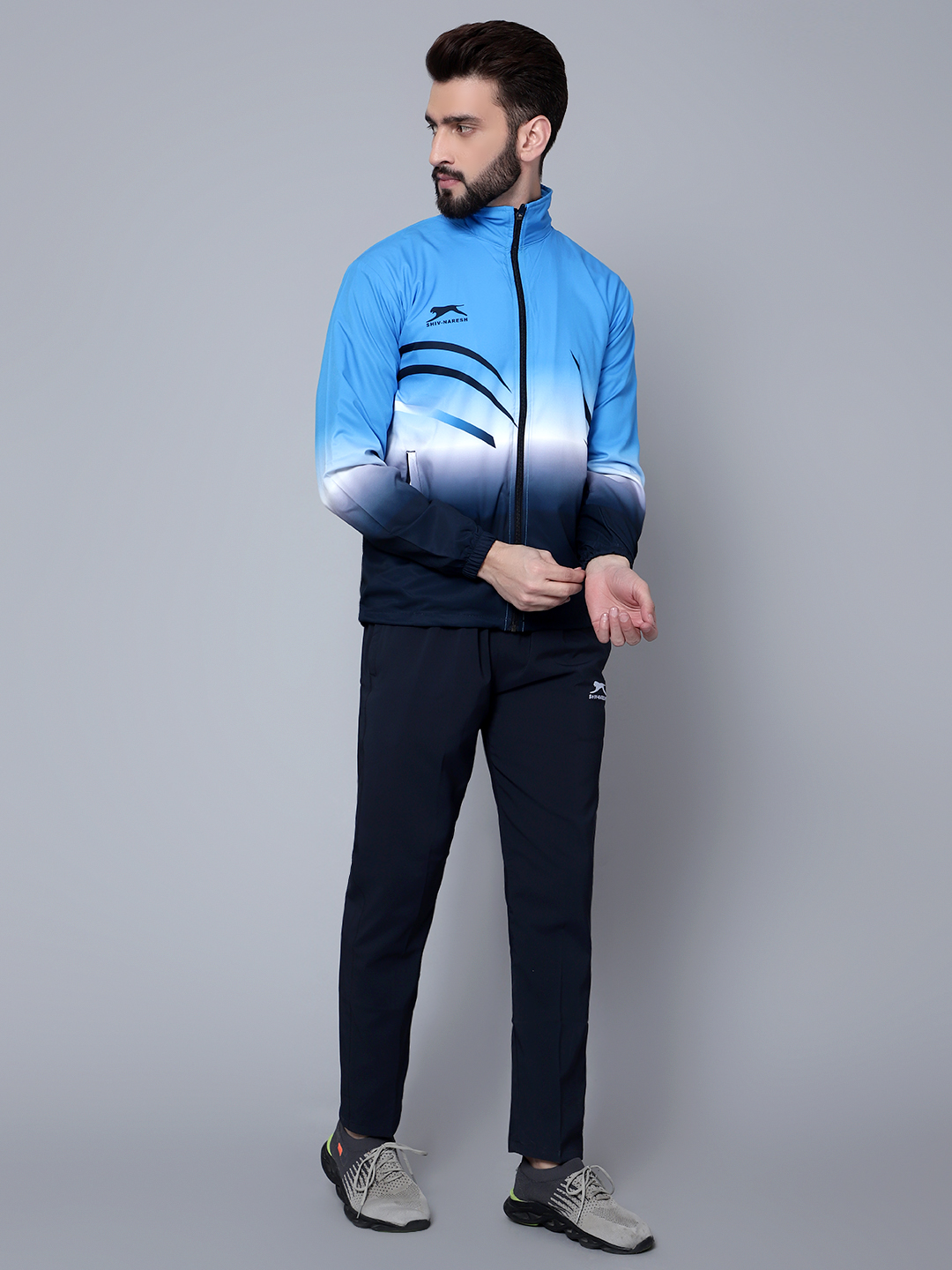 Men's Tracksuit  E-SNTSNXFS965_Navy/Cyan/White_2XL_NS Spandex