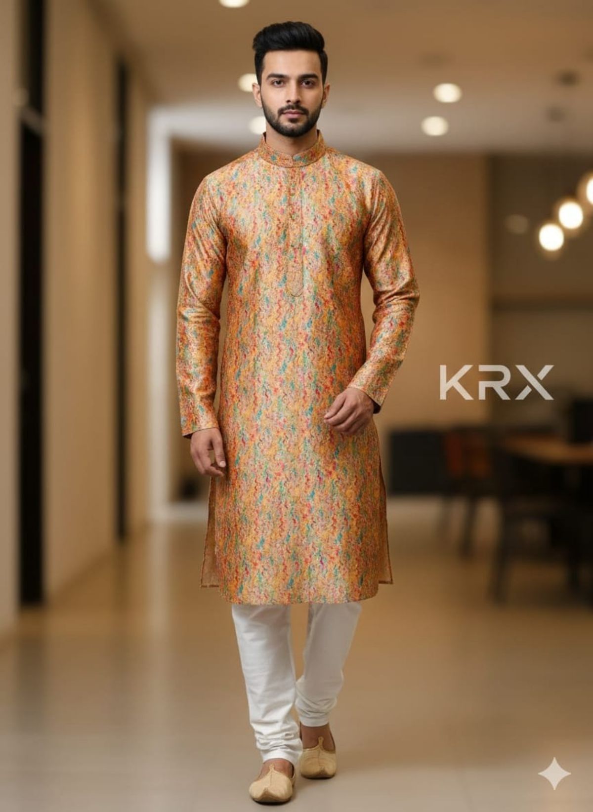 KRX Poly Viscose Men's Designer  Kurta Pajama Set