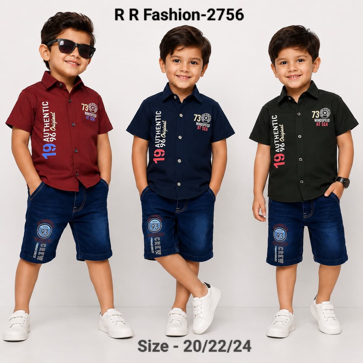R R FASHION- Kids shirt & nikker  Clothing Set- 2756