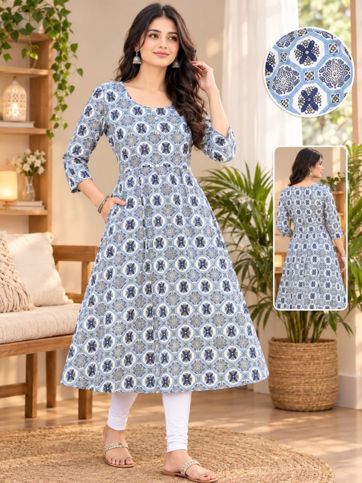 Women's Rayon Ghera Kurti