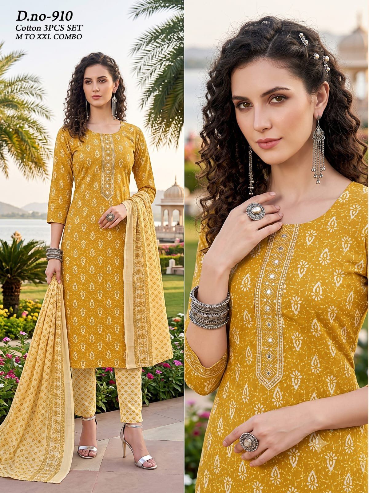 Women's Cotton 3 Pcs Set- 910