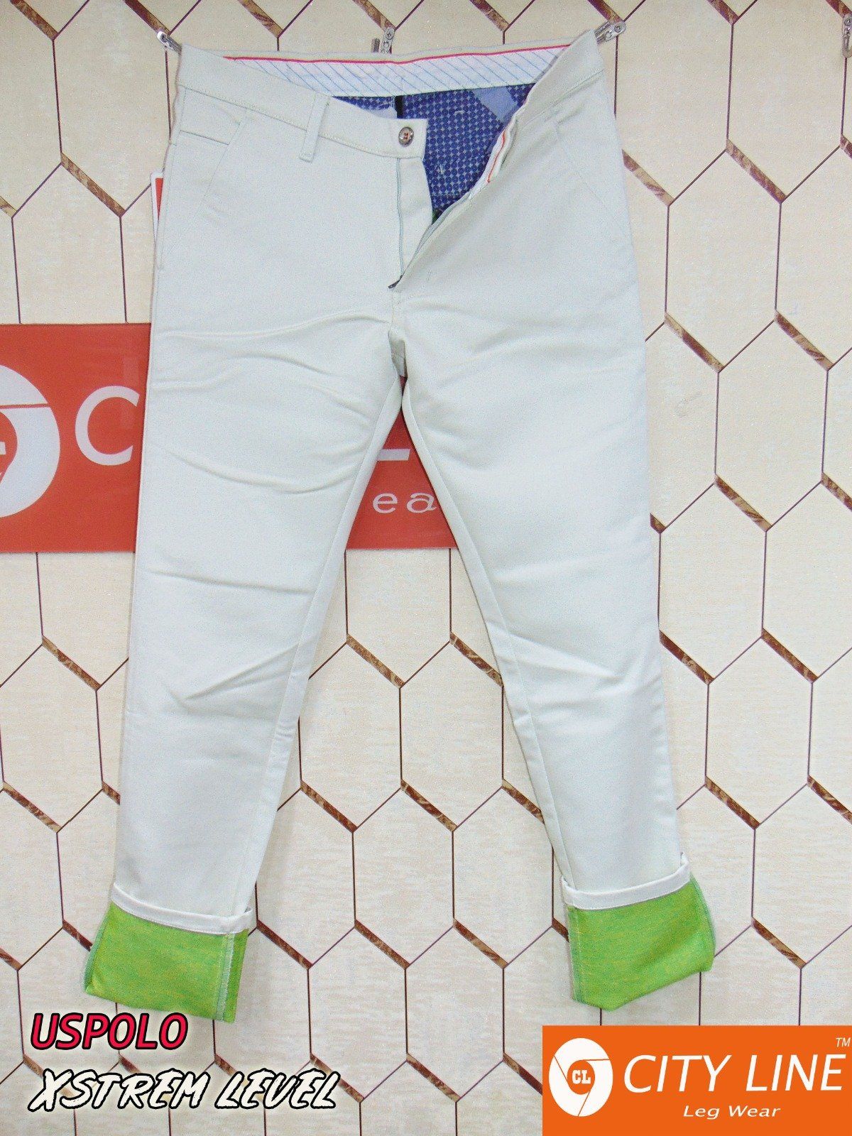 Men's cotton Knitted Premium PostCard Off White Pant- 9080