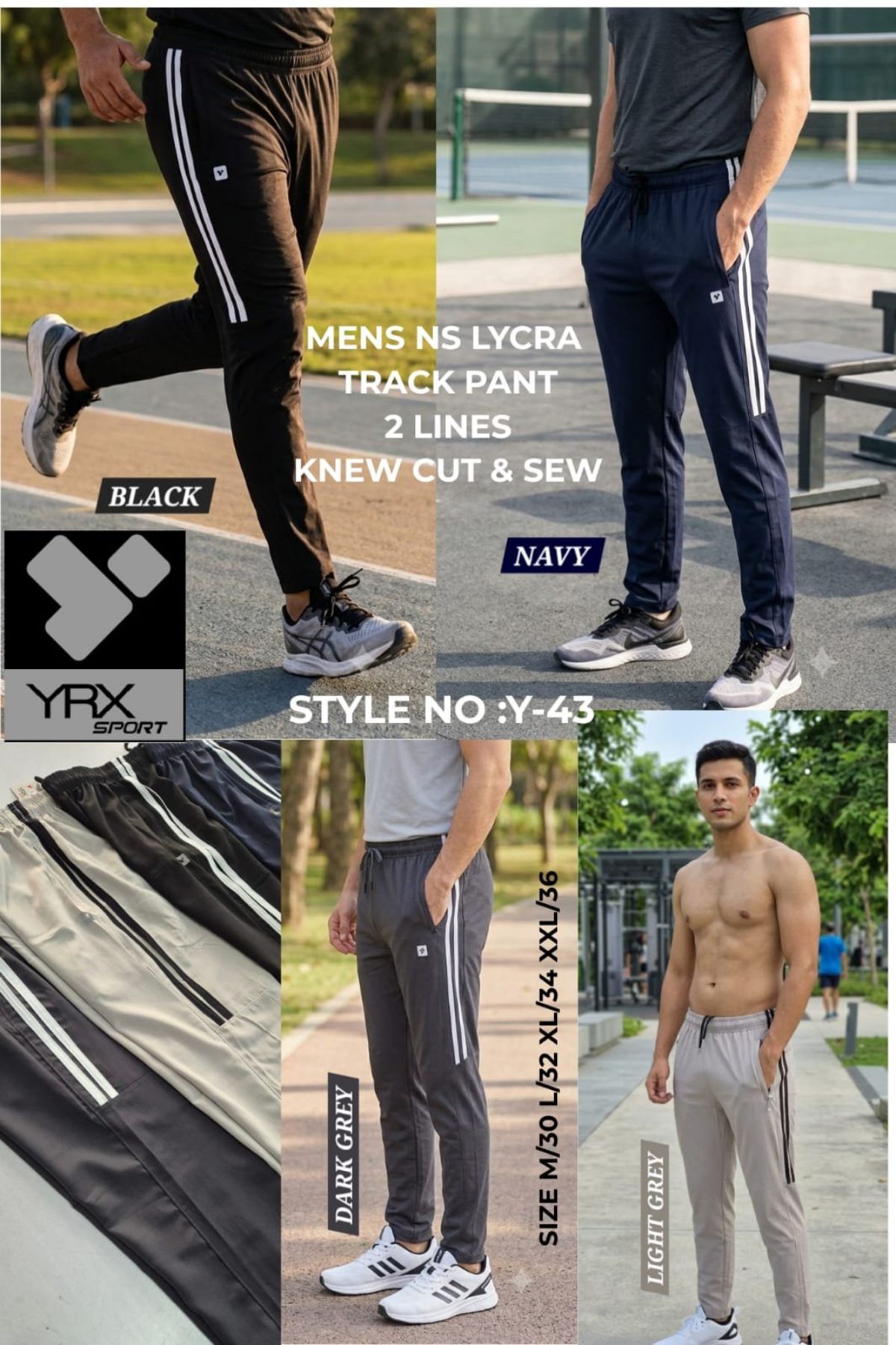 Men's NS  Lycra Track Pants - Y-43