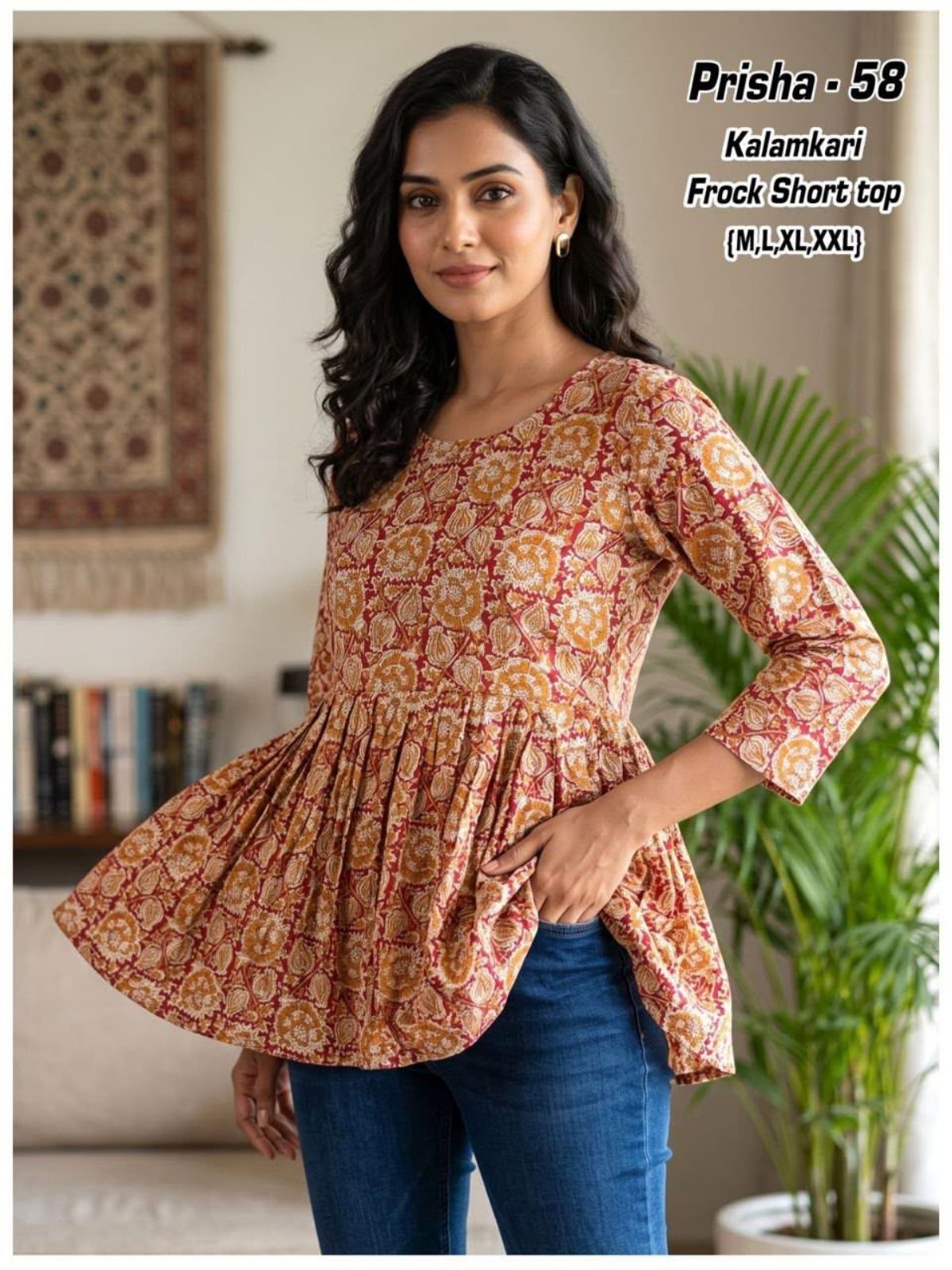 Women's Short Ghera Top- Prisha-58