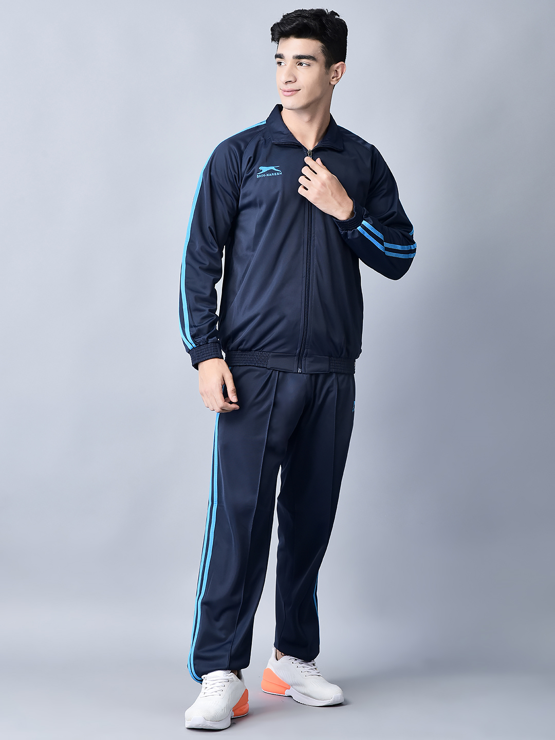Men's Tracksuit  478-TP-Navy/Cyan-L