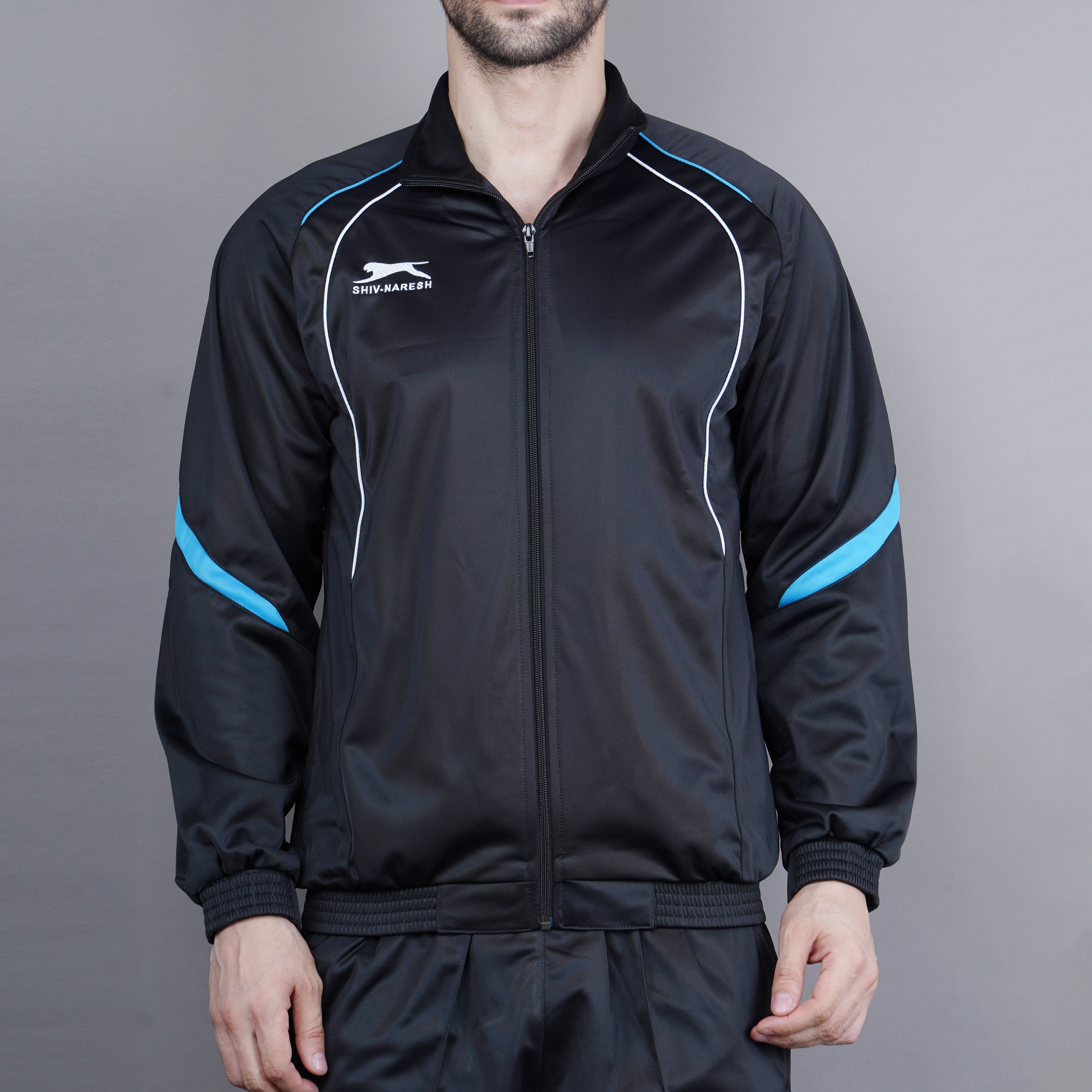 Men's Tracksuit  445A-TP-Black/Cyan/White-XXL