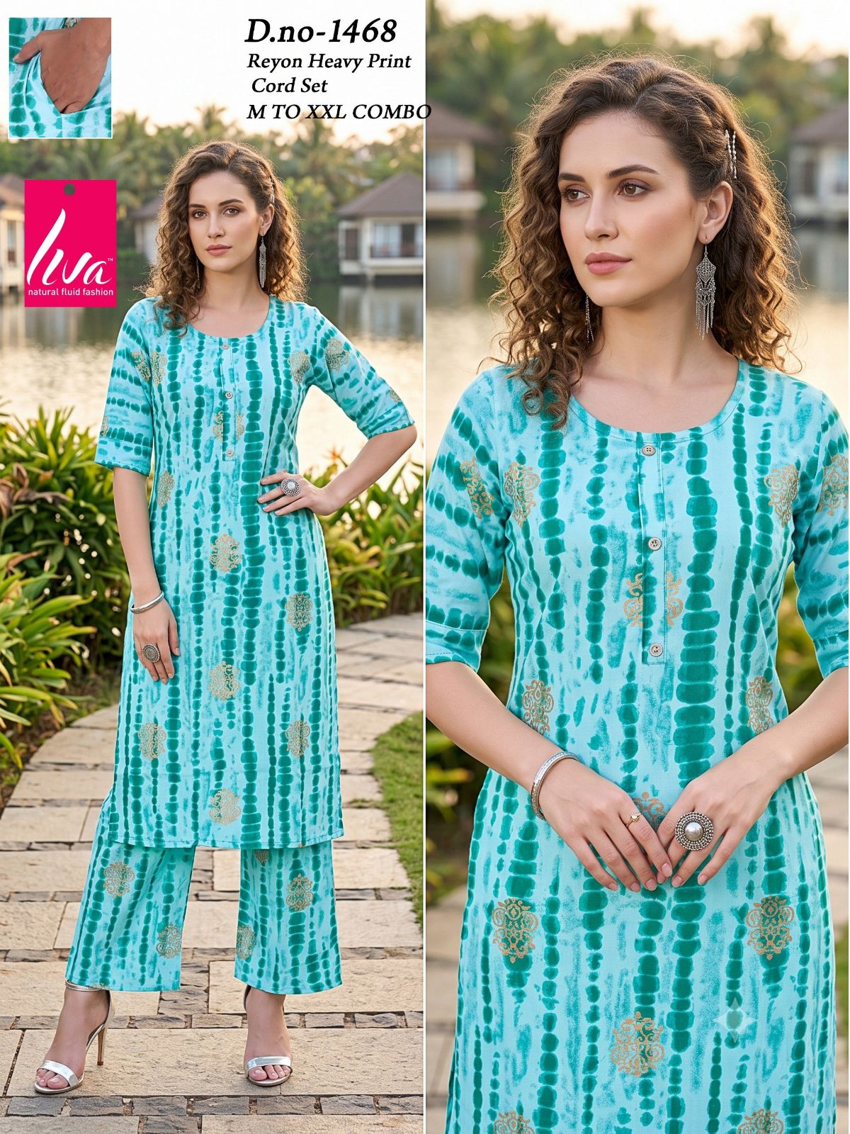 Women's Designer Kurti and bottom set- 1468
