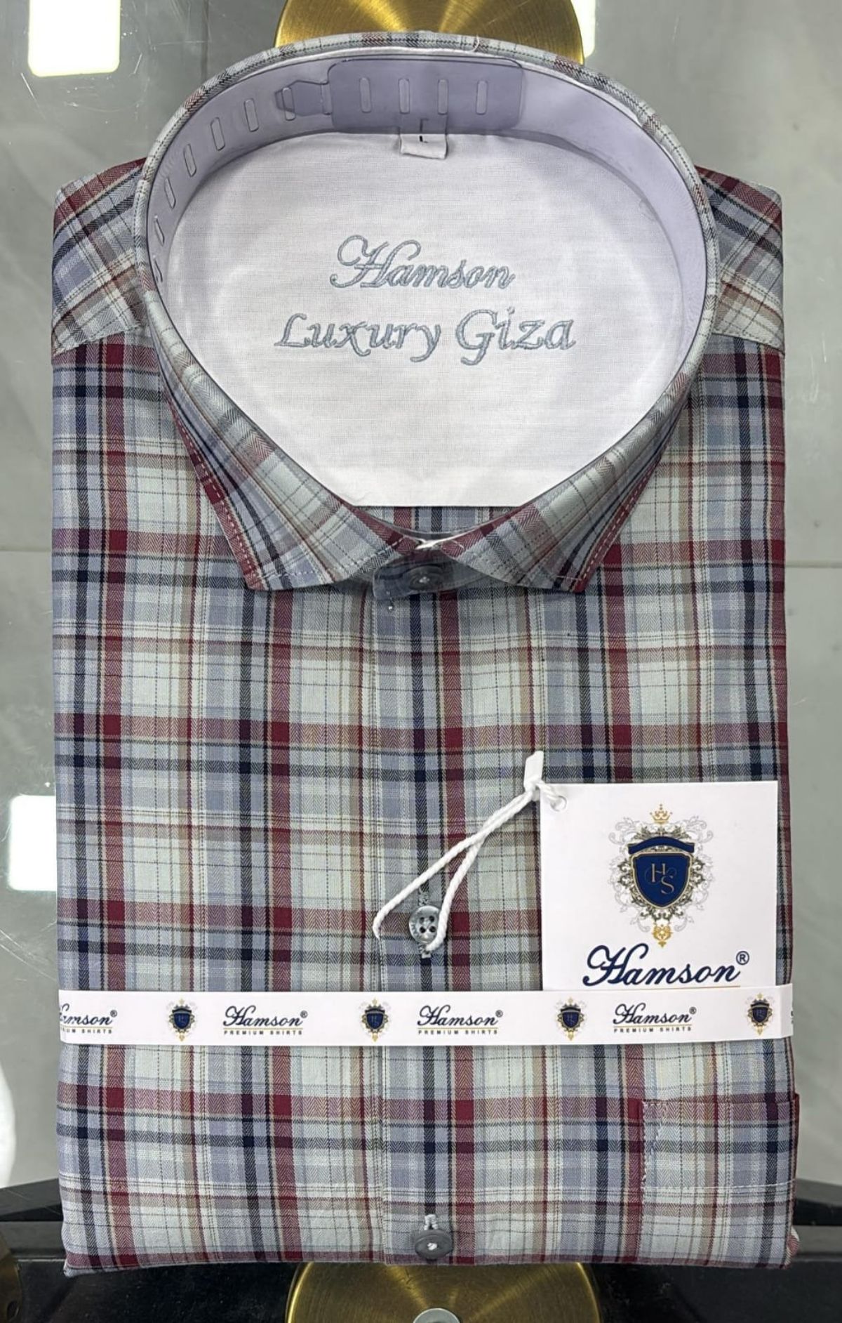 Hamson Luxury Giza Cotton Check Shirts - Aura
