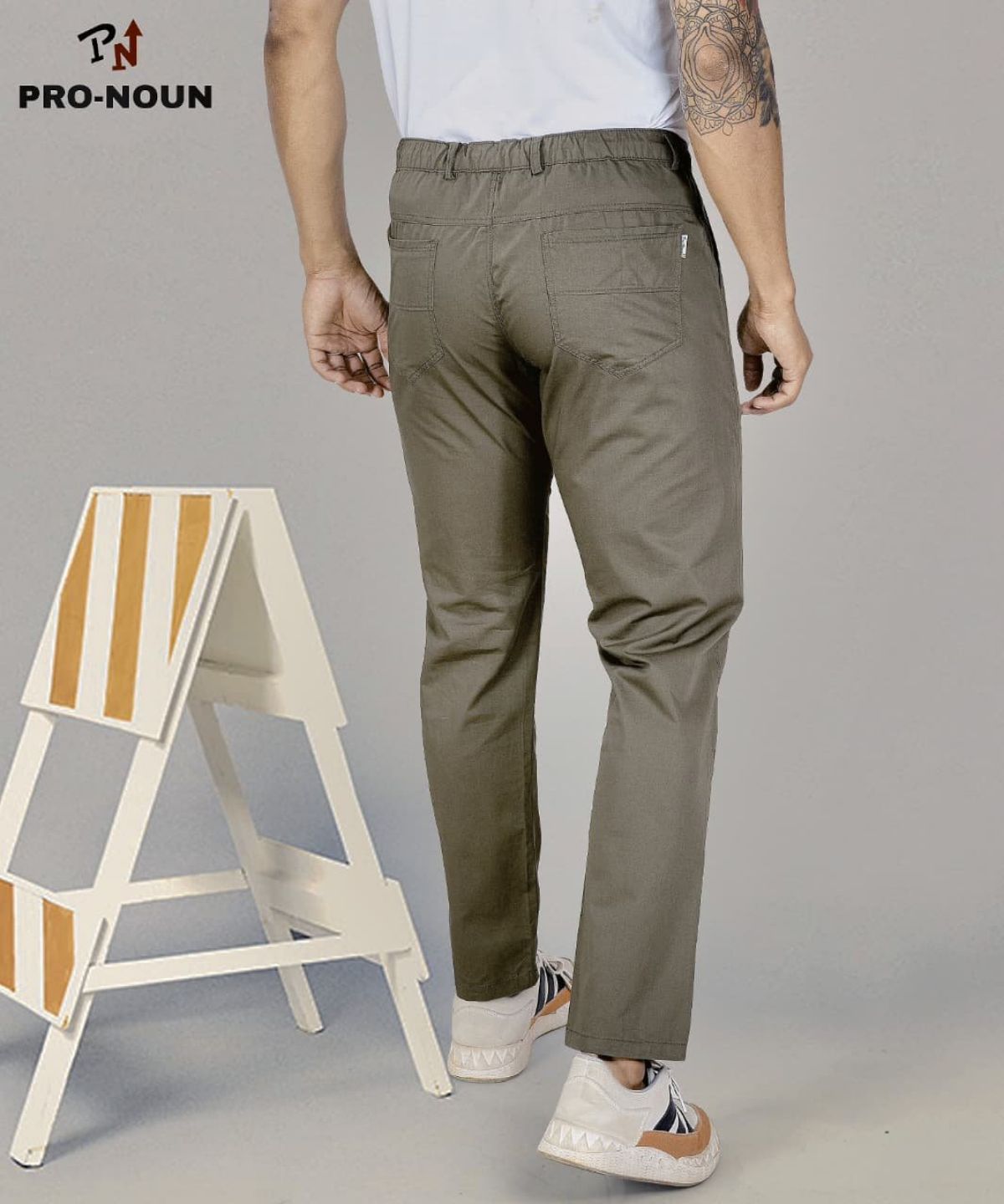 Pro-Noun Men's Lounge Wear Cotton Trackpant- D No- 1715 (4XL-6XL)-Beige