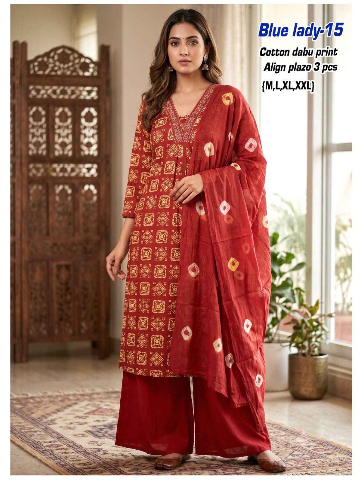 Women's Ethnic Wear Suit Plazzo With Dupatta- Bluelady-15
