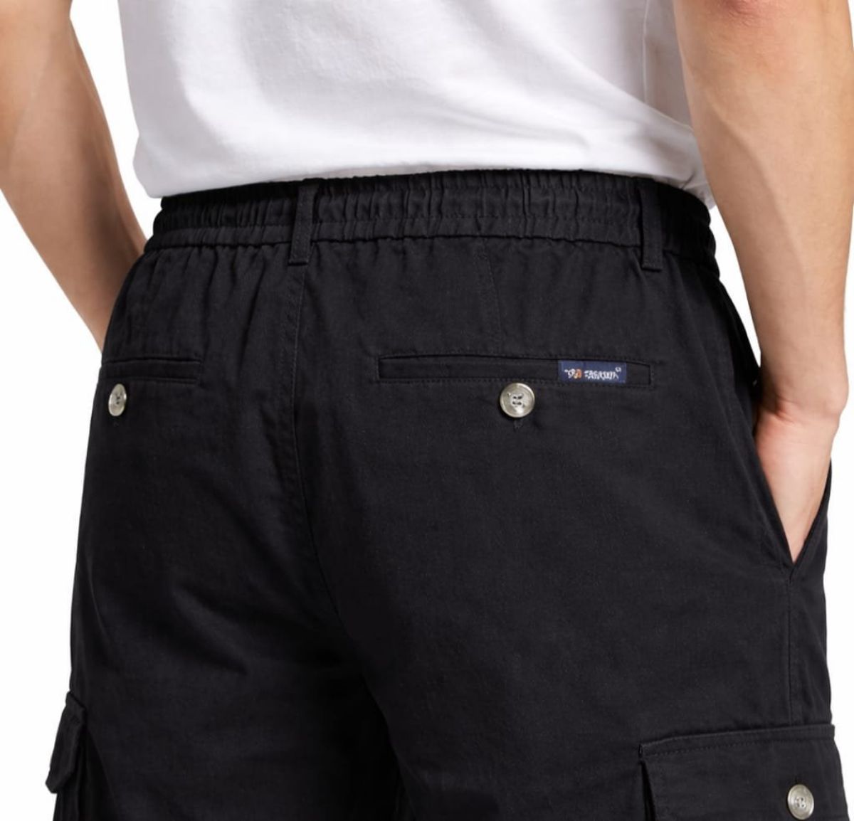 Pro-Noun Men's Lounge Wear Cotton Bio Washed  Cargo Trackpants D No- 1782- Black (4XL-6XL)