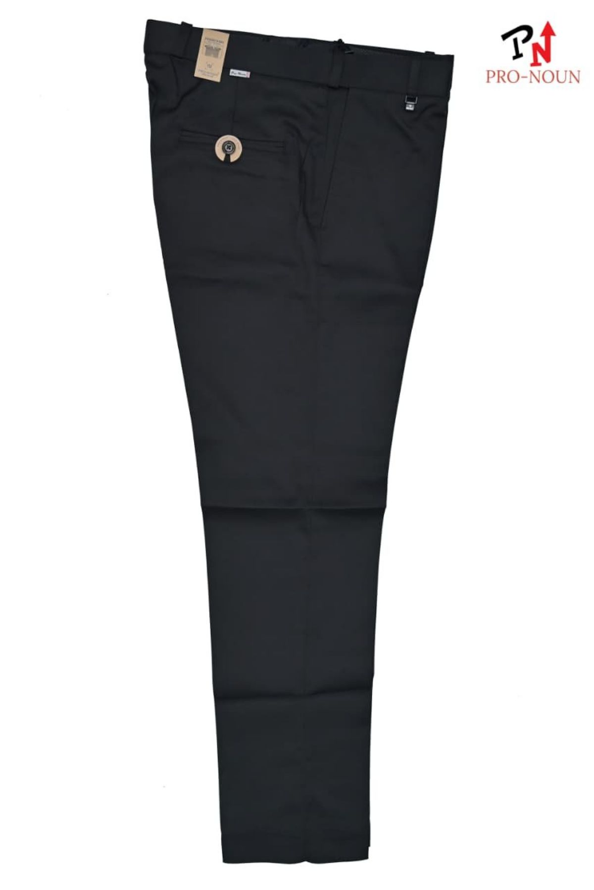 Pro-Noun Men's Men's Formal Trouser Pants With Adjustable belt D No- Signature 292-8 (28-32)- Black