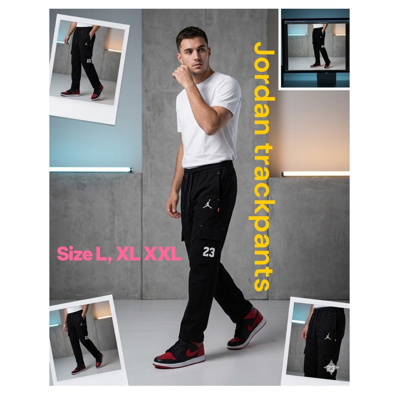 Shafin Men's Terry Trackpants-Black