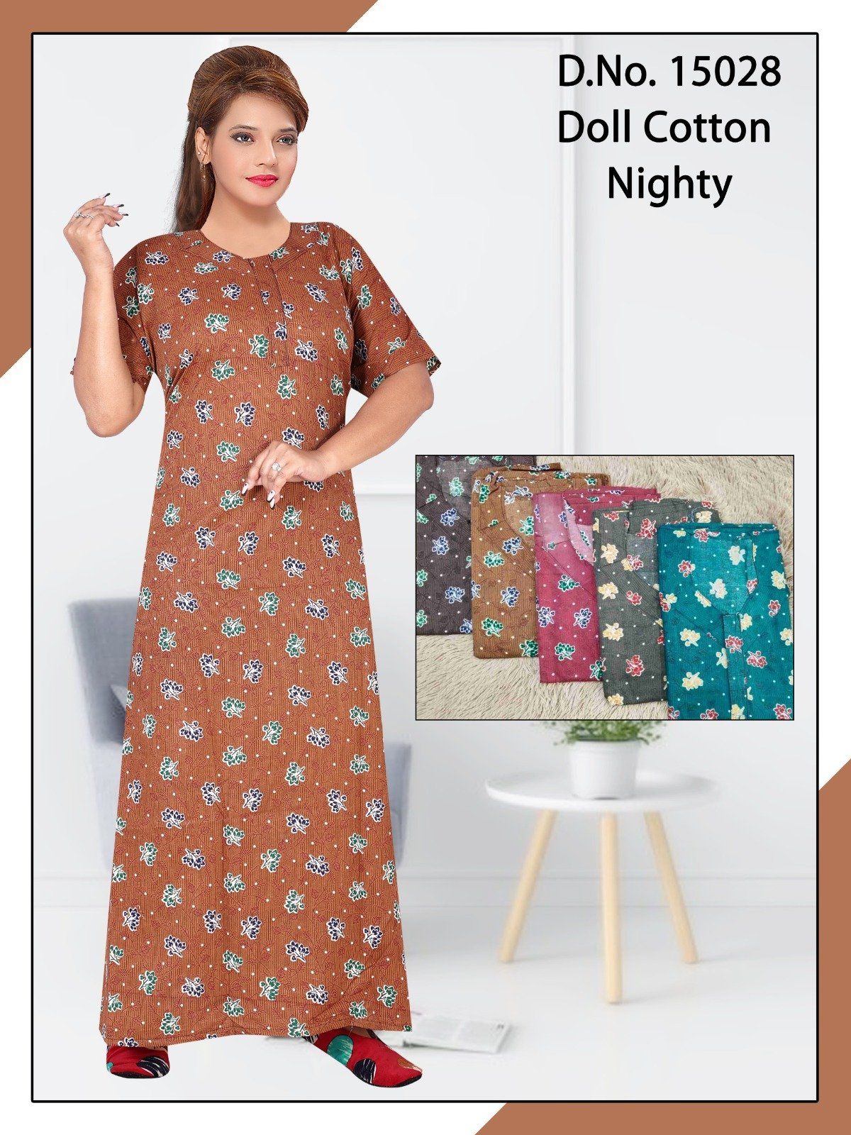 Seven Cross Women's Cotton Nighty D No- 15028