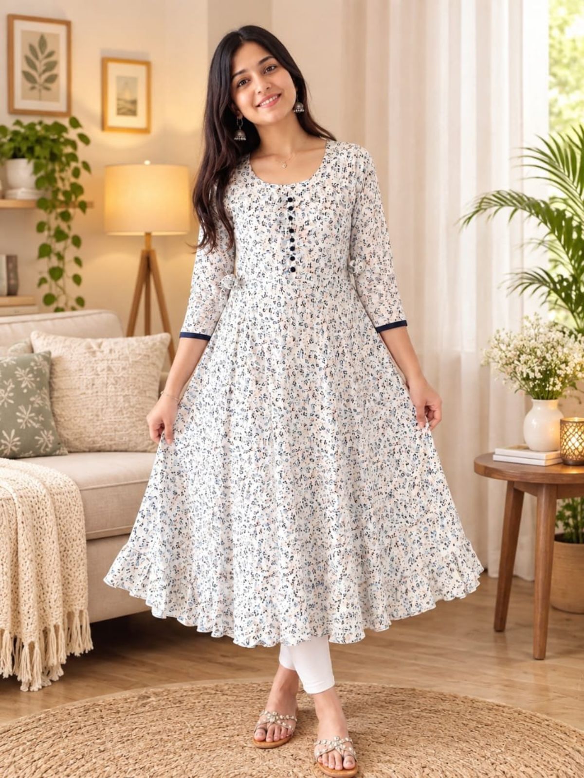 Women's Georgette Ghera Kurti