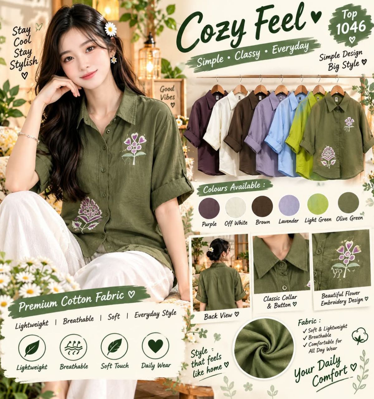 Women's Korean Top Type Shirts-1046