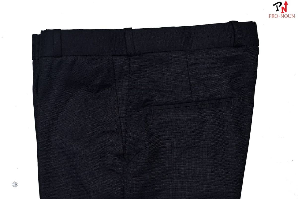Pro-Noun Men's  Formal Trouser Pants With Adjustable belt D No- Galaxy-280-(30-36)- Navy