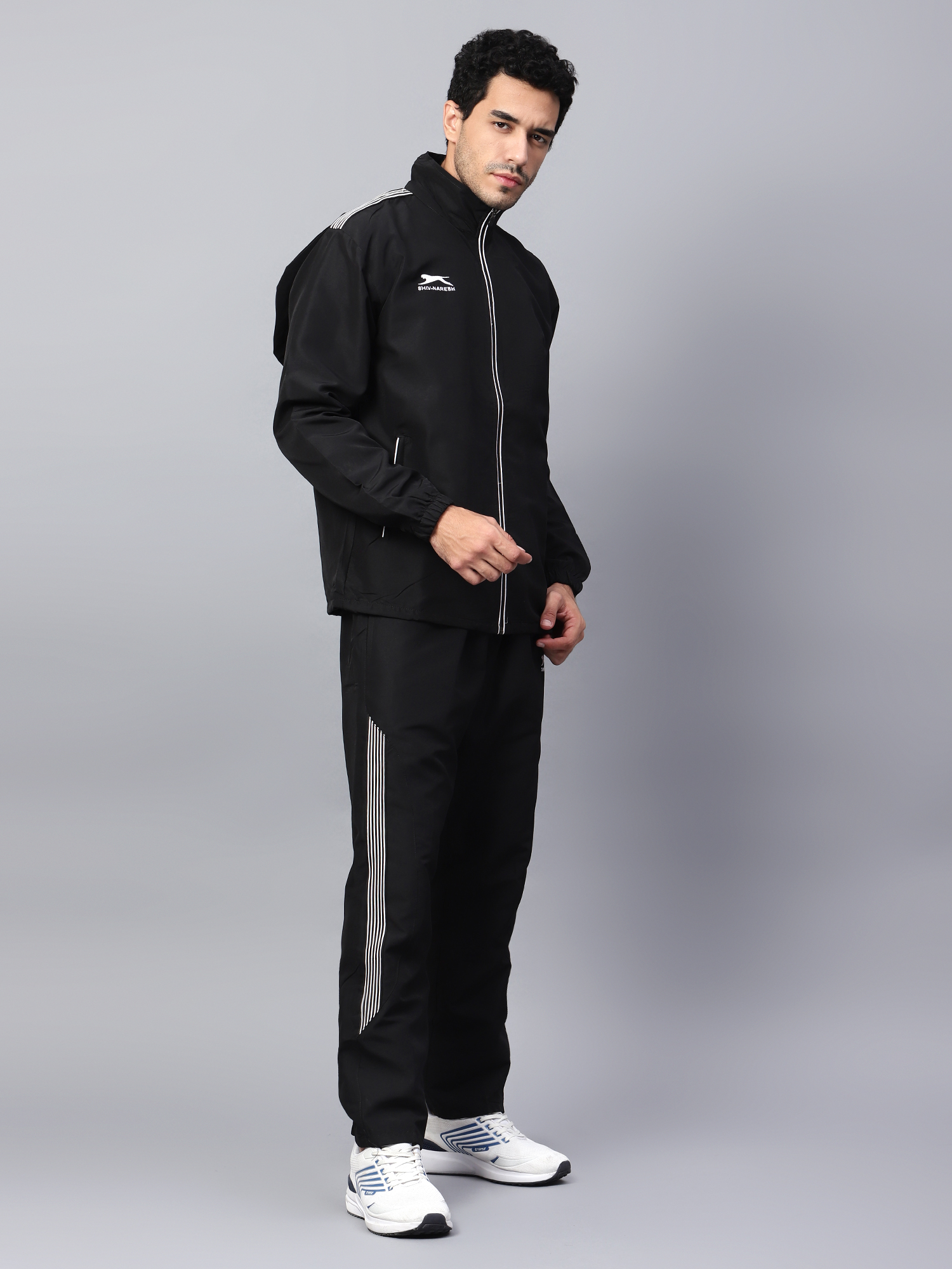 Men's Tracksuit  493A-Black/White-L-TZ