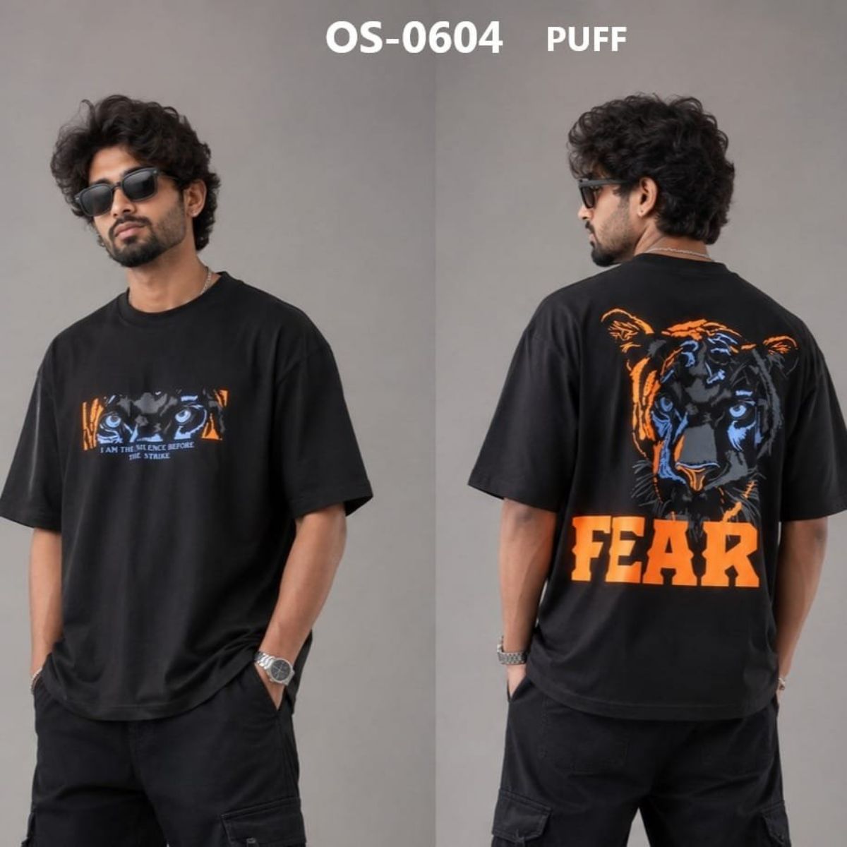 TOMHIDDLE MENS PRINTED DROP SHOULDER T-SHIRT- A4-OS-0604